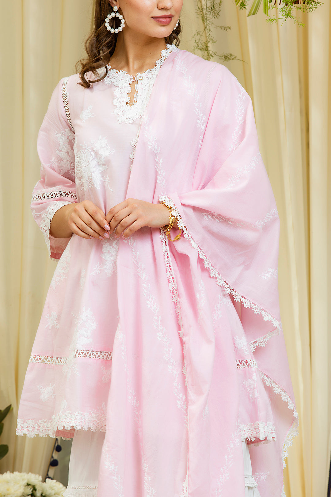 Sunflower Pink Kurta with Garara Set