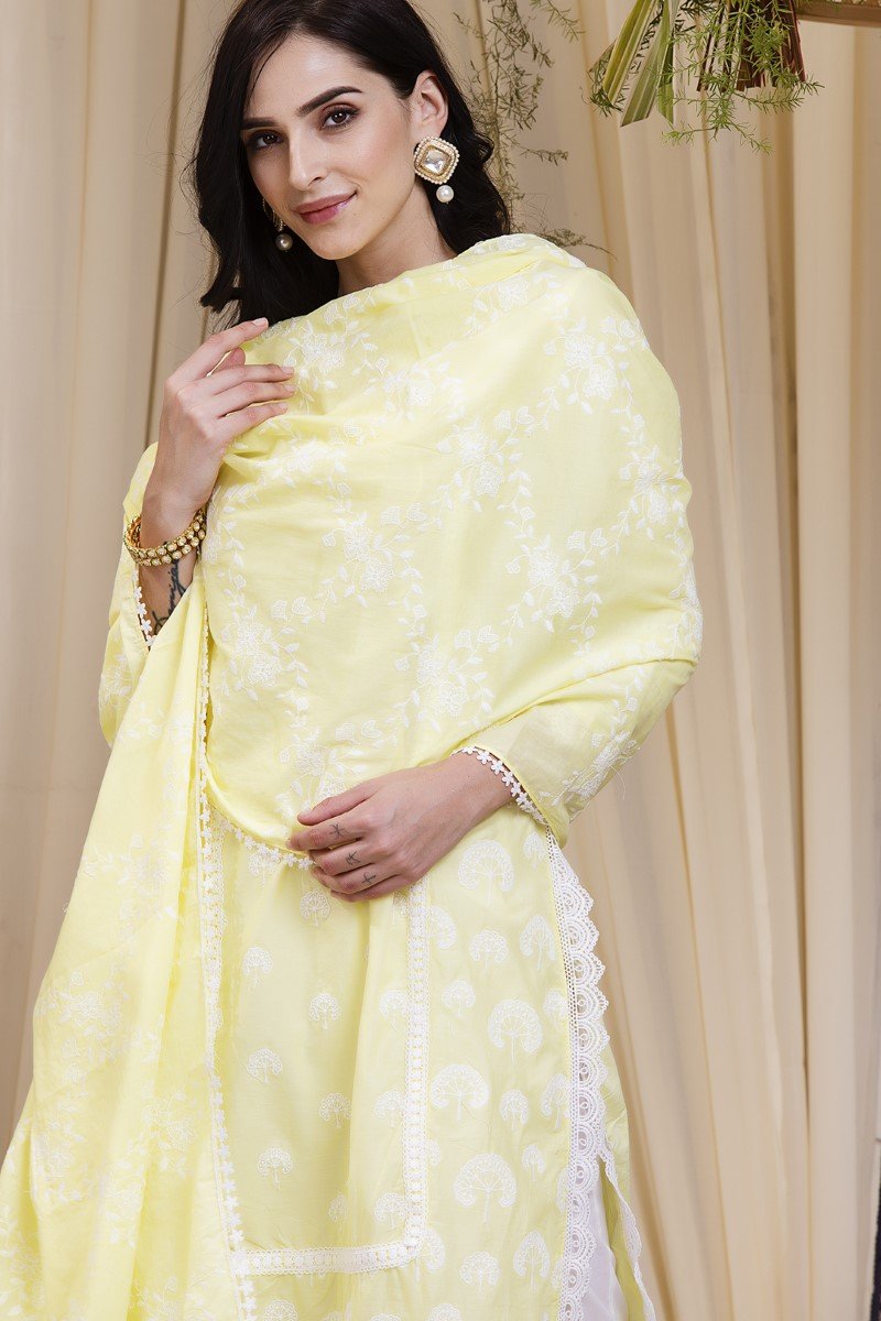 Snowdrop kurta with fern pyajamas