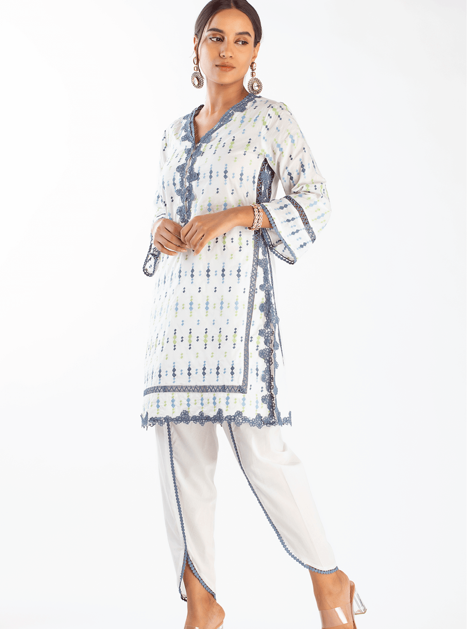 Cupid Supima Cotton White Kurta Set