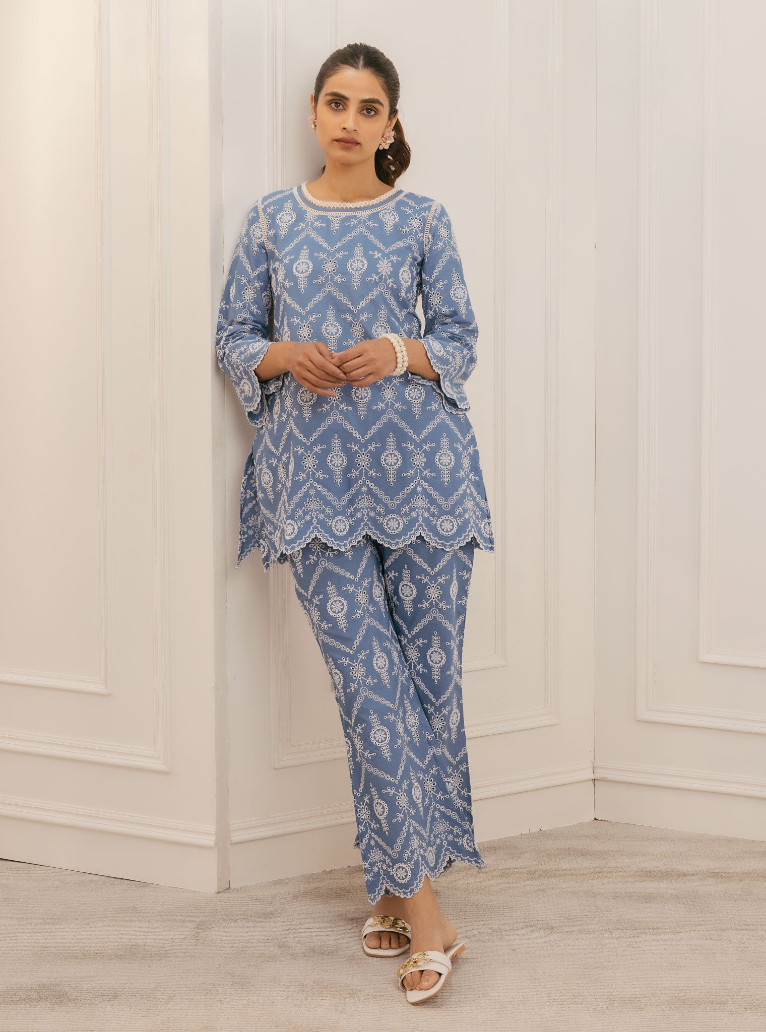 Evelyn Supima Cotton Denim Top Set