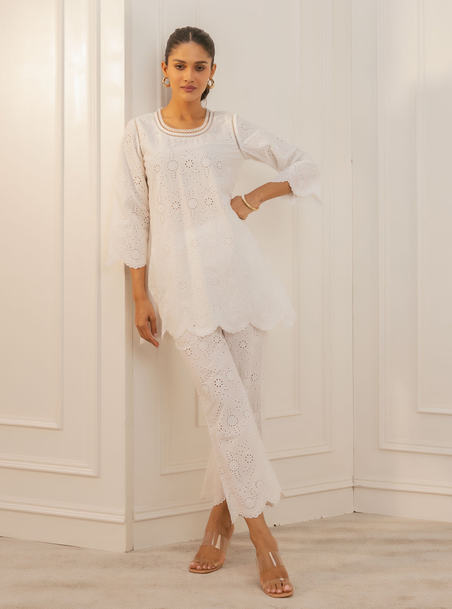 Evelyn Supima Cotton White Top Set