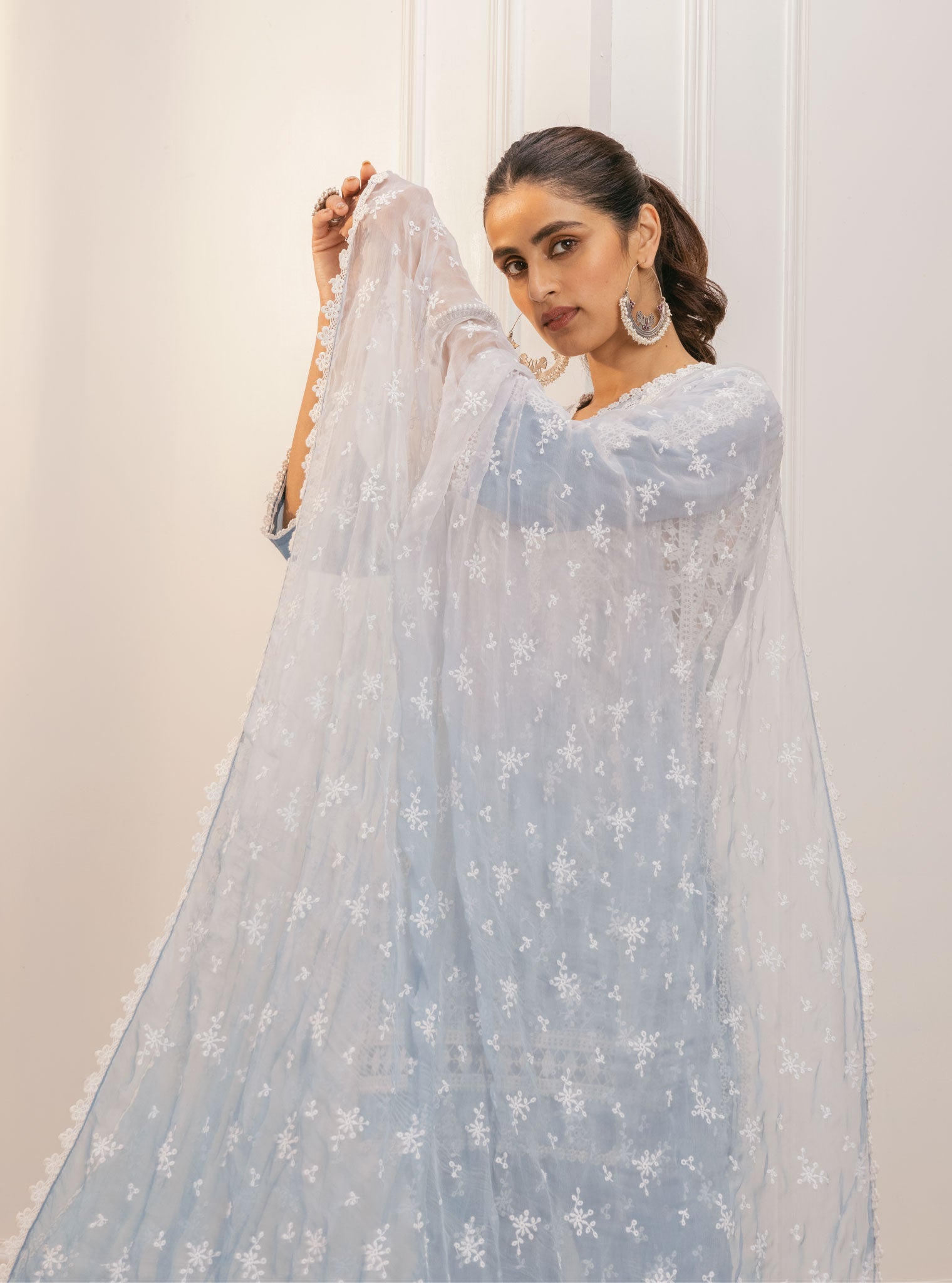 Venna Supima Cotton Blue Kurta Set