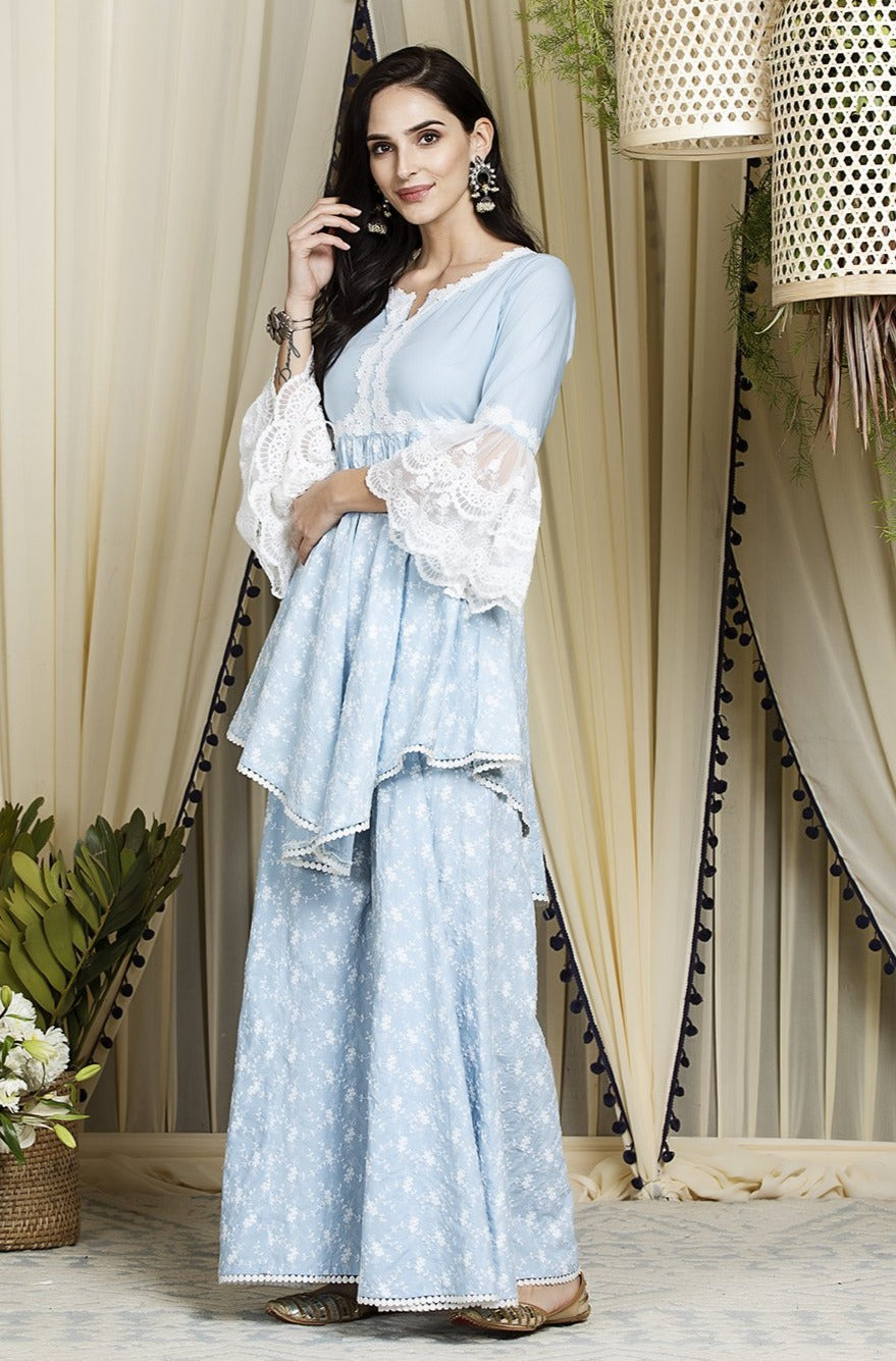 Ariana Supima Cotton Kurta with Sharara Set