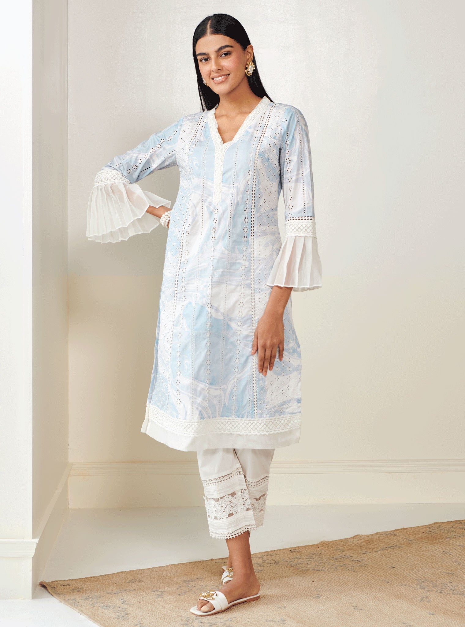 Ollin Supima Cotton Blue Kurta Set