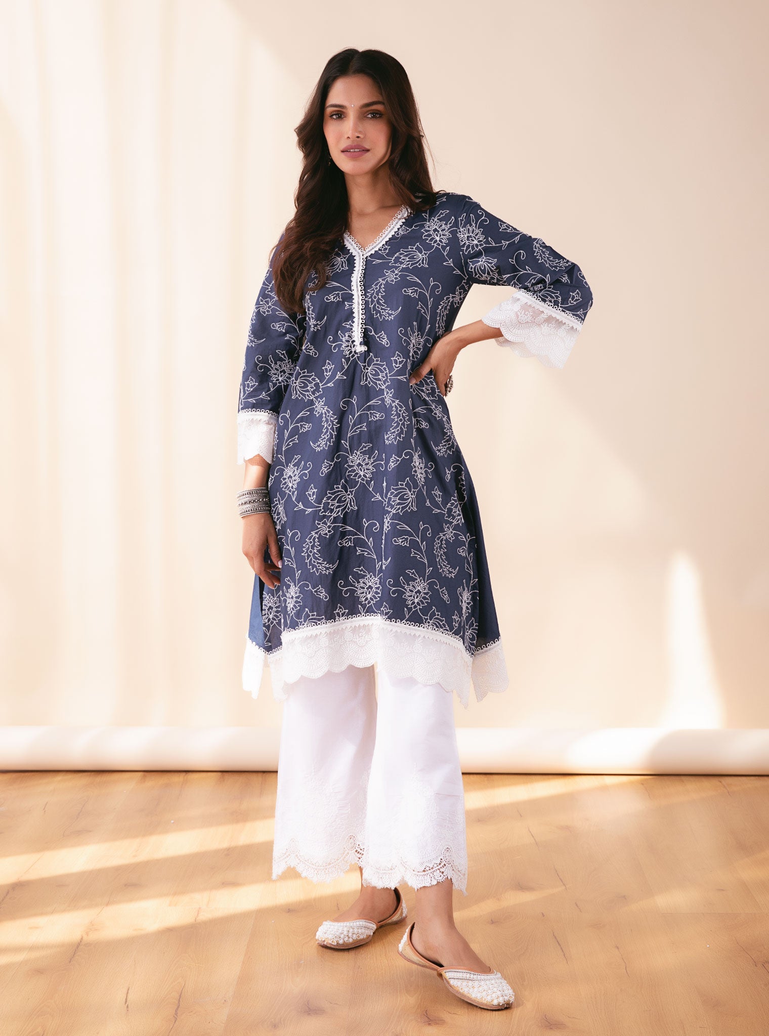 Pixie Supima Cotton Navy Pyjama Set
