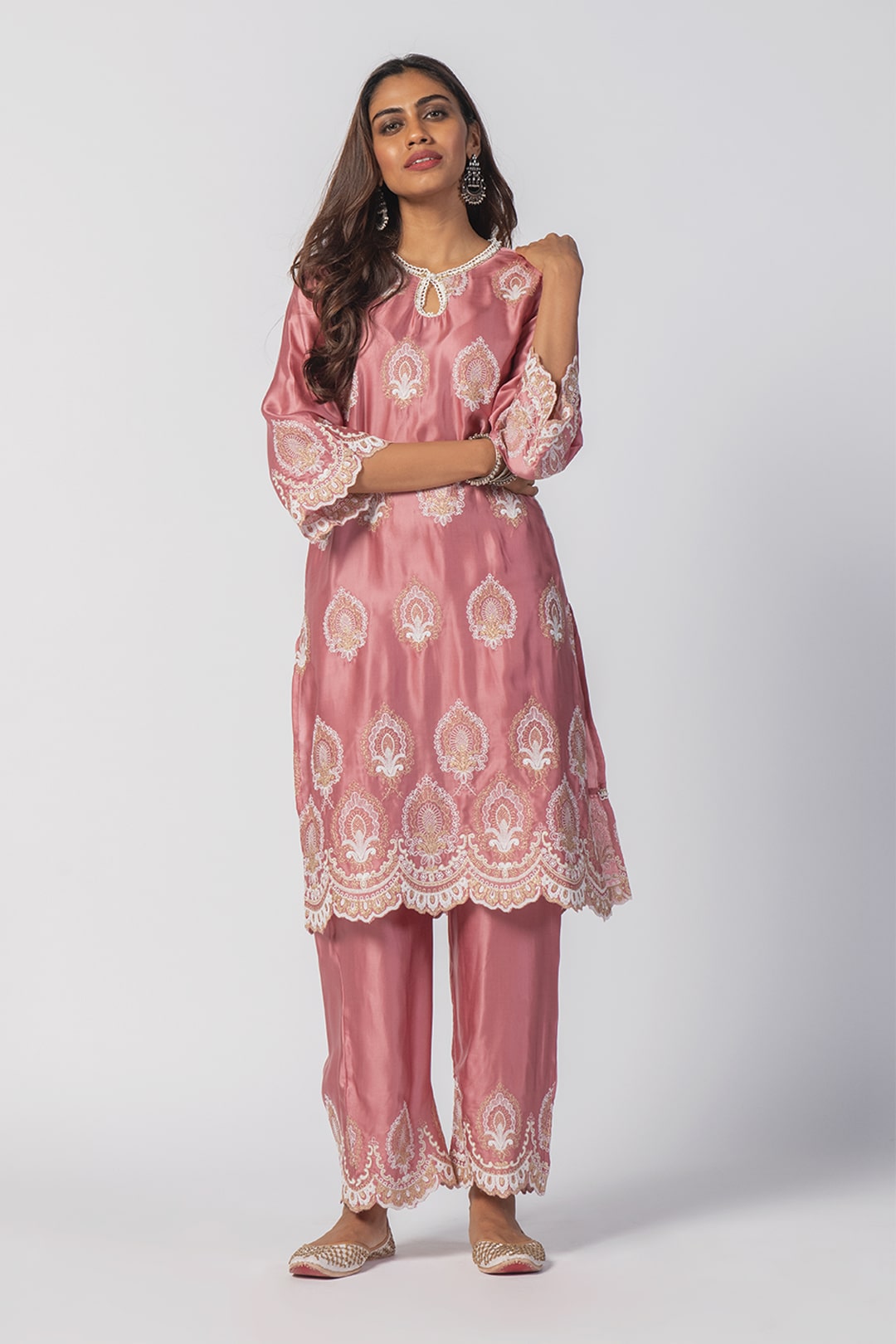 Sydney Cupro Silk Mauve Kurta Set