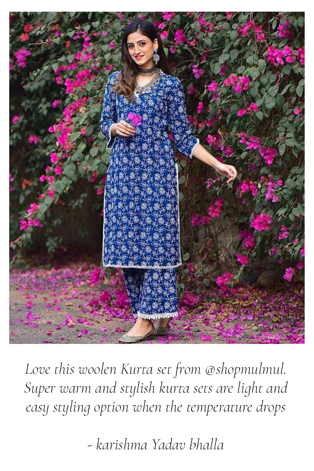 Garnet Wool Blend Kurta Set