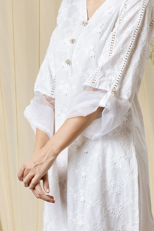 Viola White Kurta Set