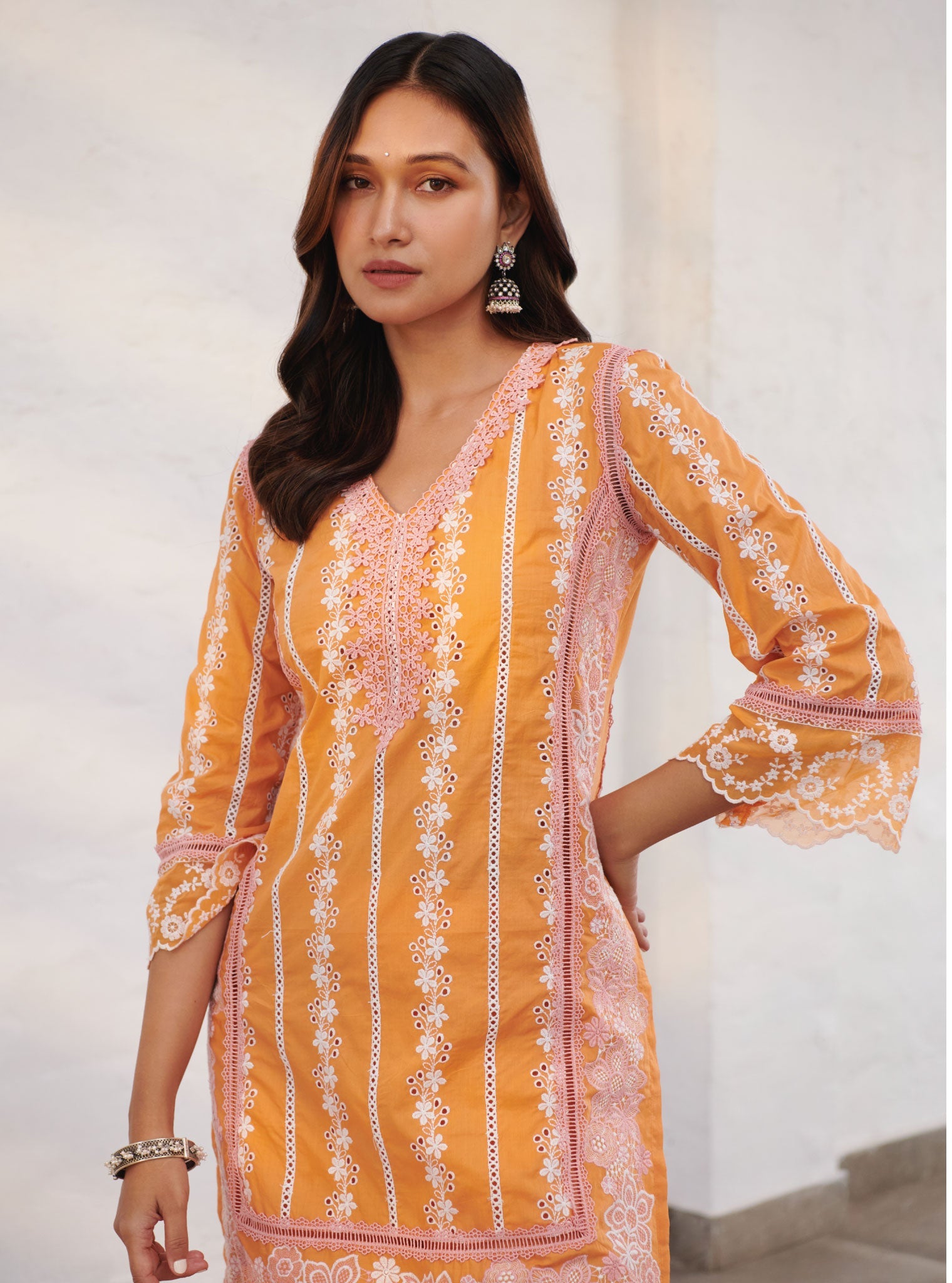 Wiltshire Supima Cotton Orange Kurta Set