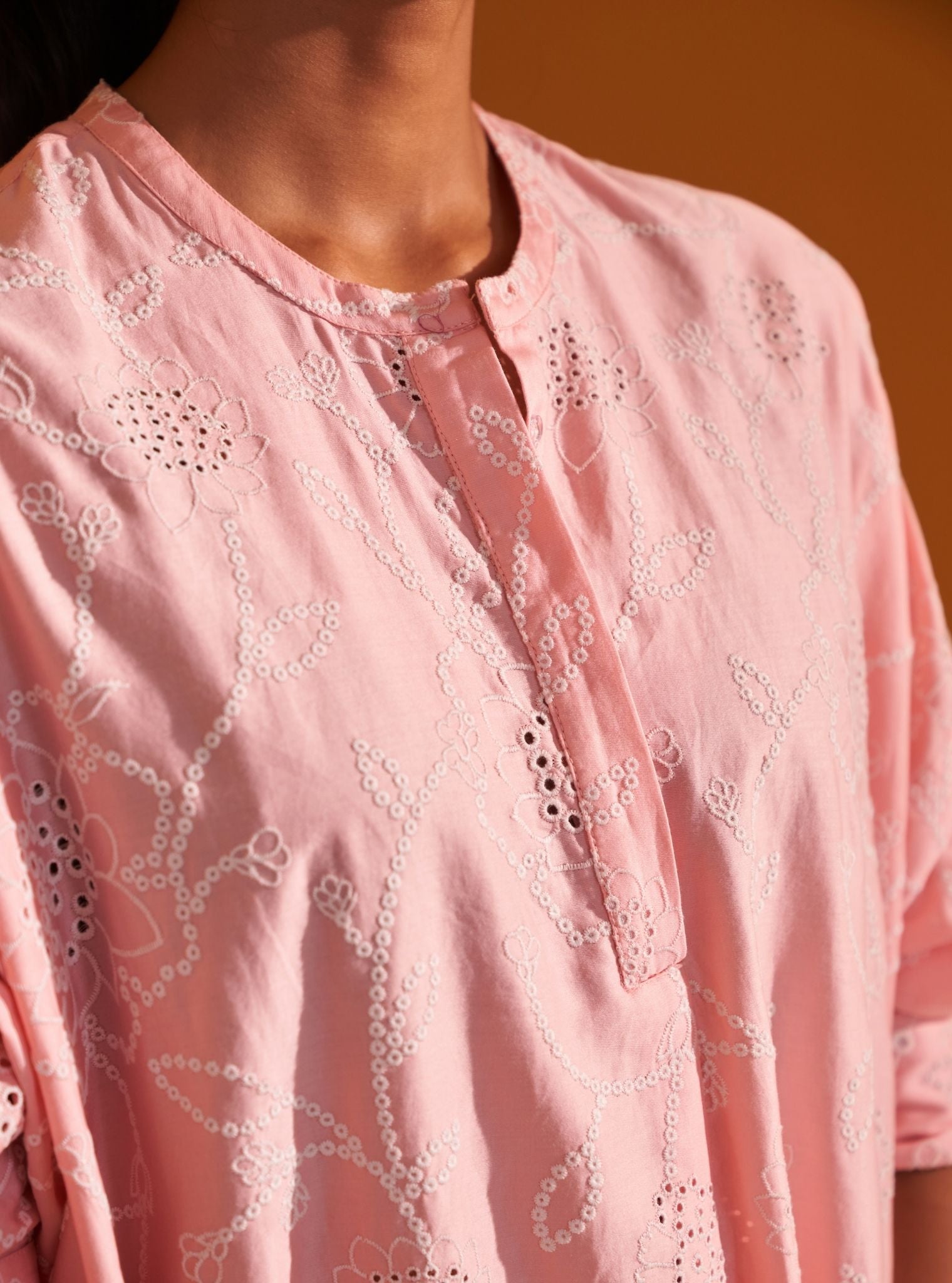 Eldon Pima Satin Pink Kurta Set