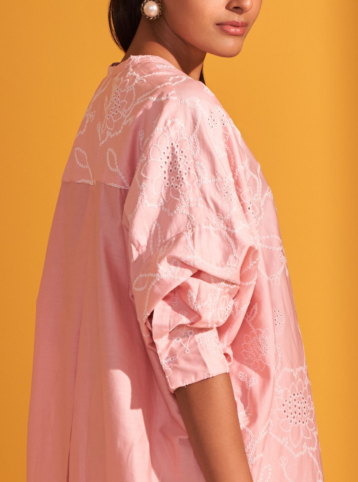 Eldon Pima Satin Pink Kurta Set