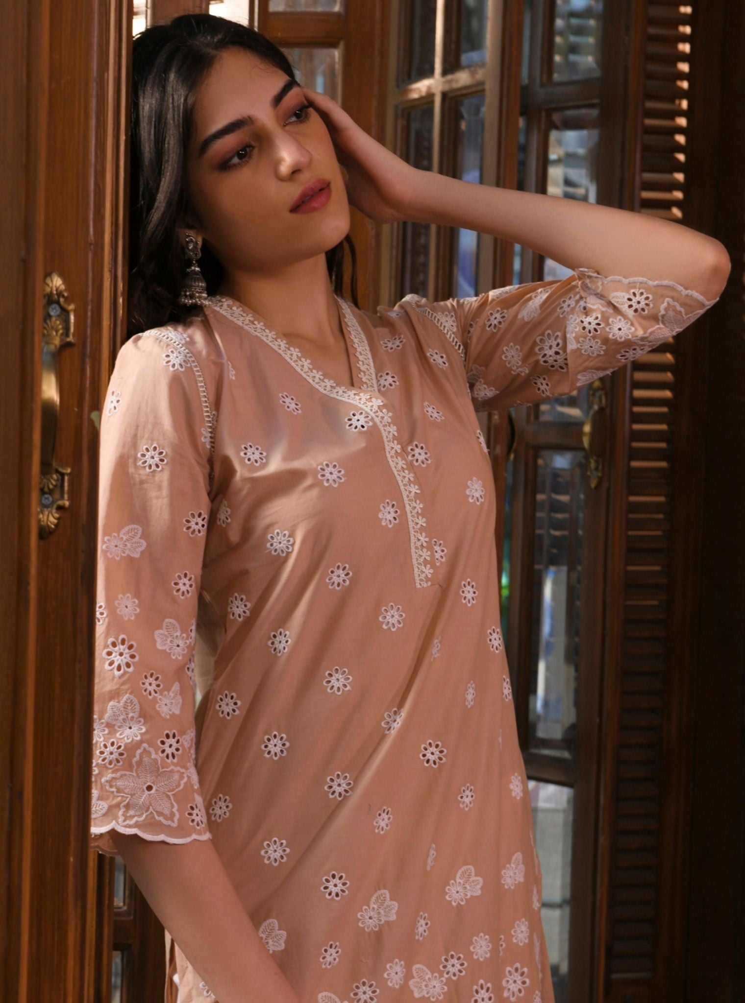 Irsia Supima Cotton Beige Kurta Set
