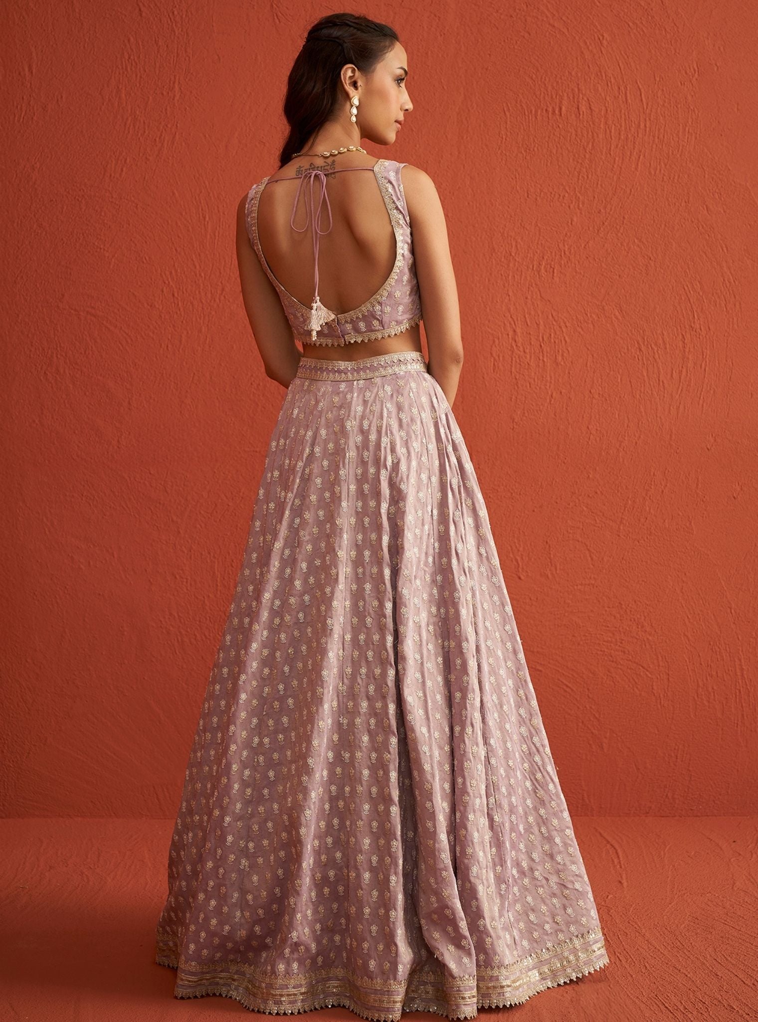 Heeriye Luxe Tissue Lilac Lehenga