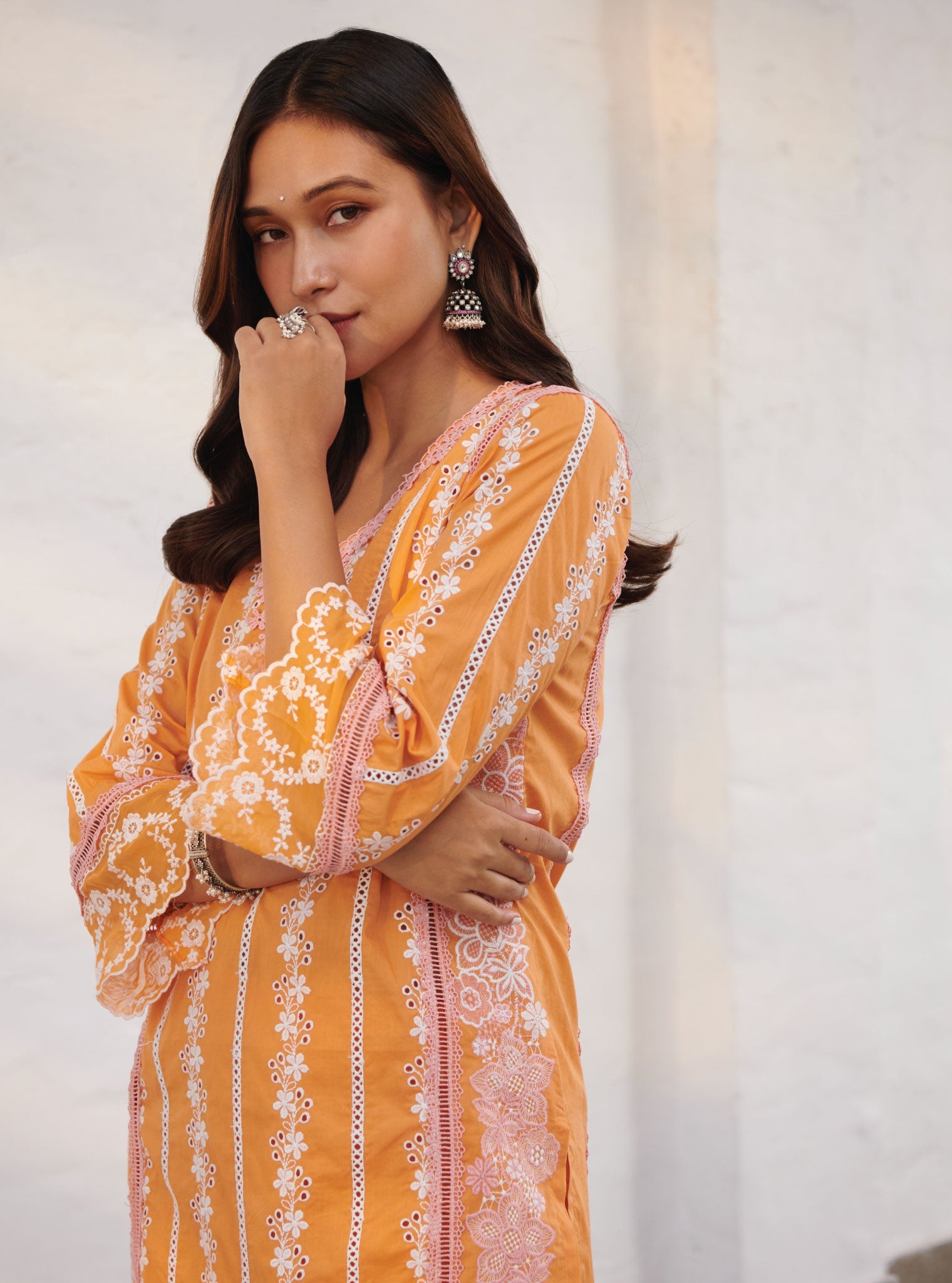 Wiltshire Supima Cotton Orange Kurta Set