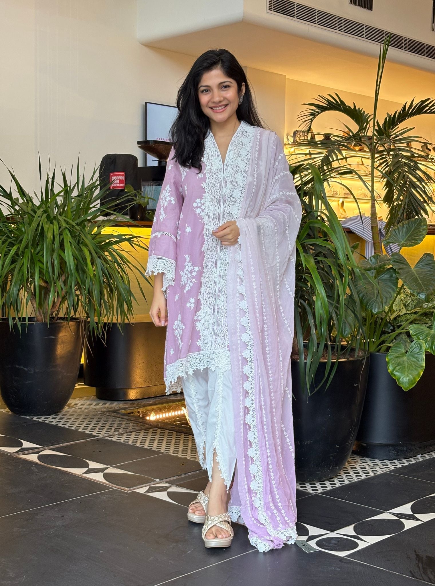 Livia Supima Cotton Lilac Kurta Set