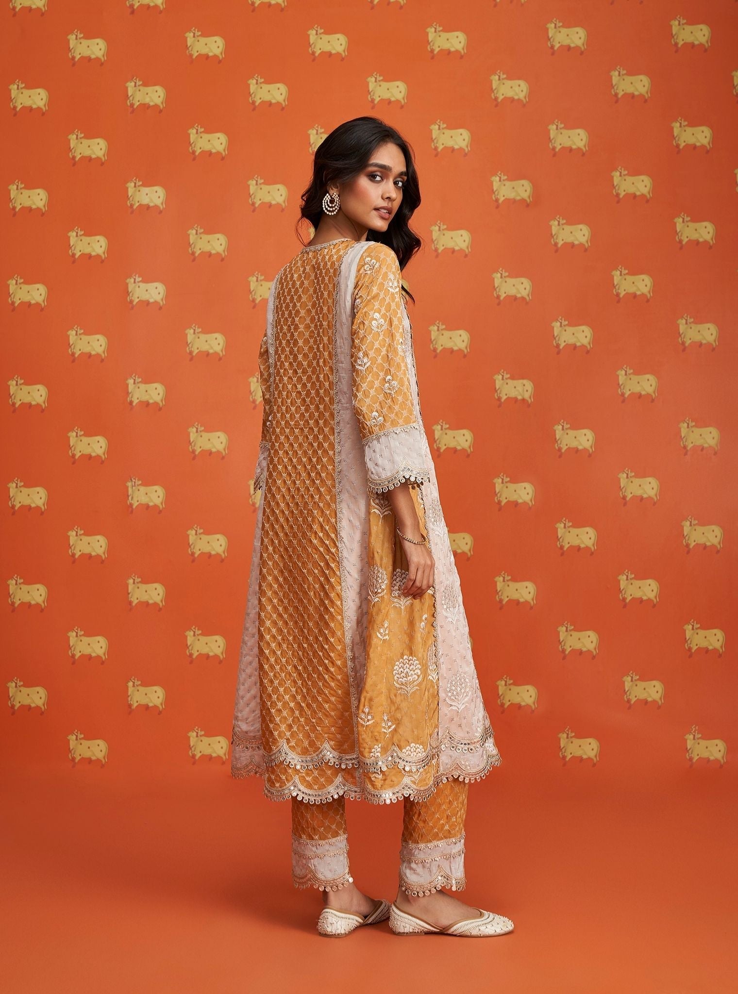 Kairee Banarsi Mustard Kurta Set