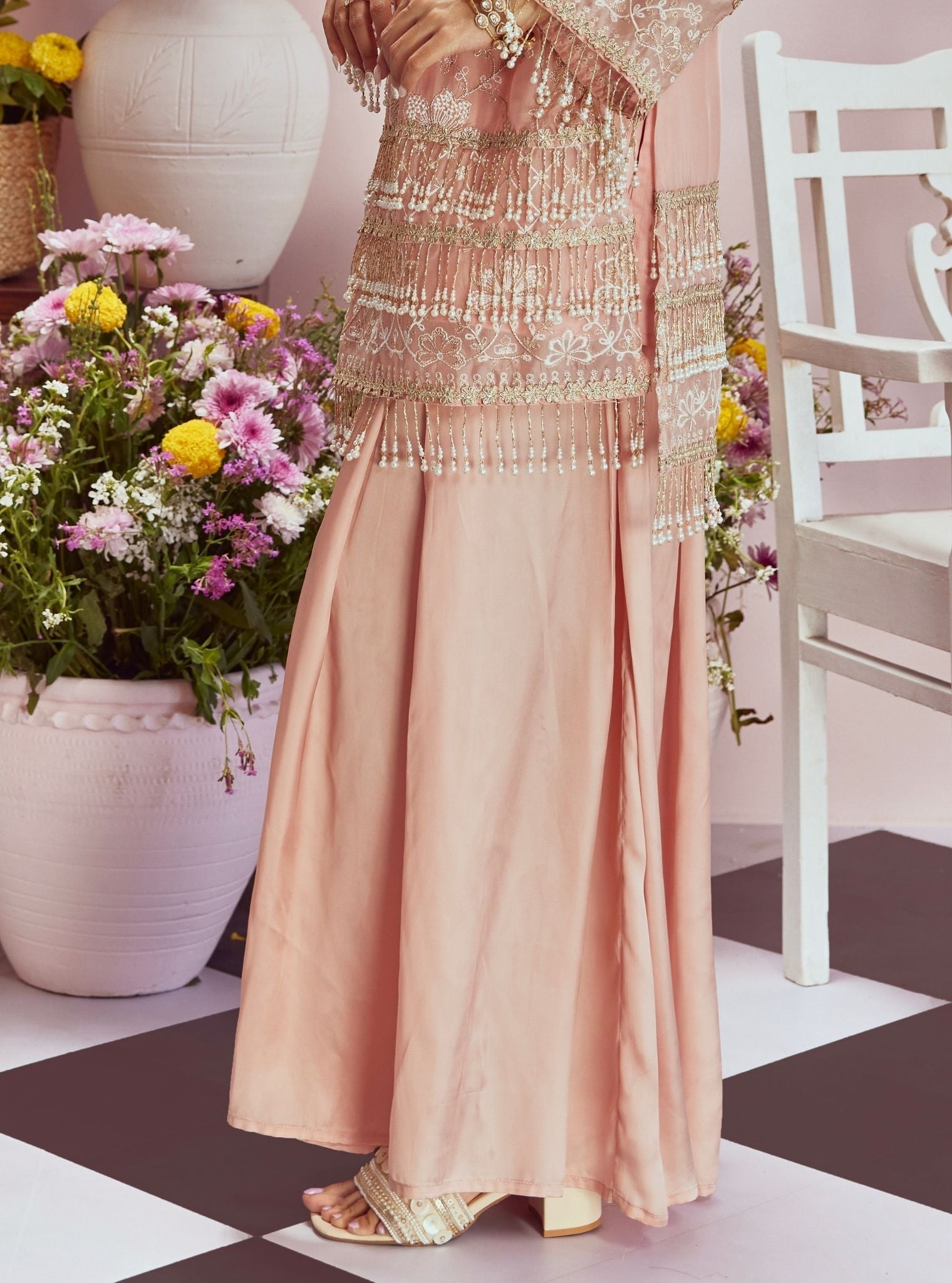 Raag Organza Pink Kurta Set