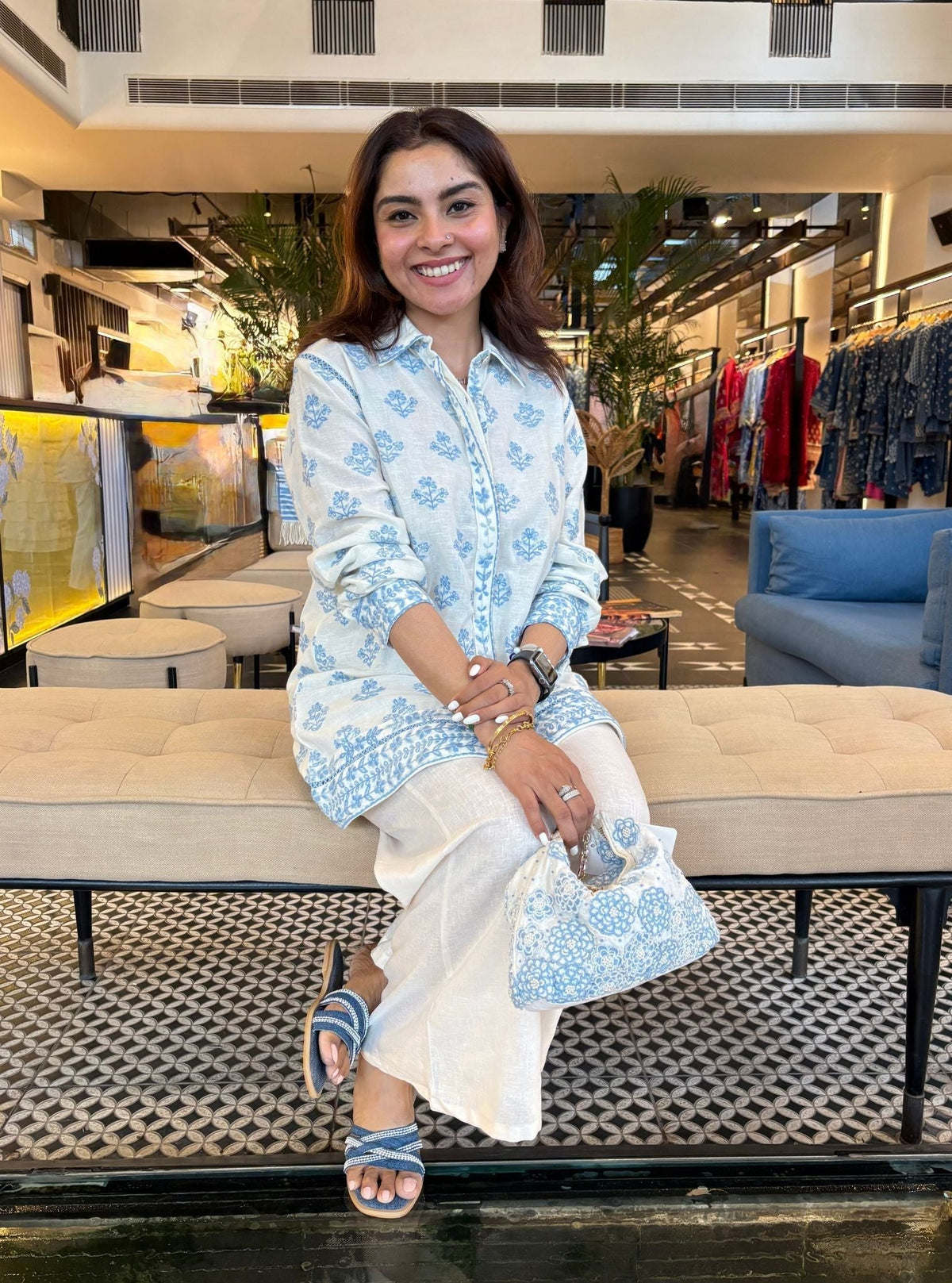 Vaani Linen Off White Shirt with Saelys Pant