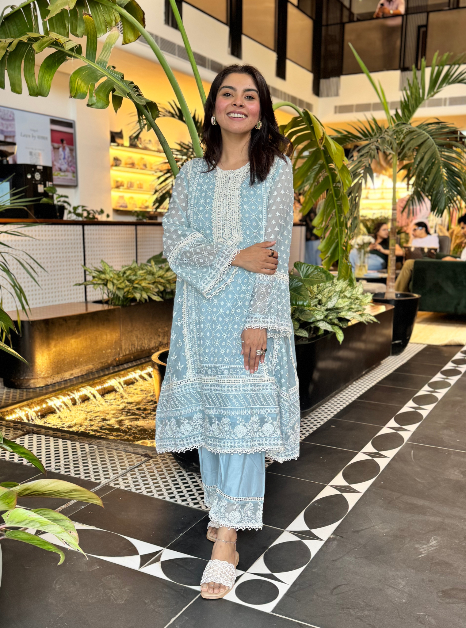 Sritha Organza Blue Kurta Set