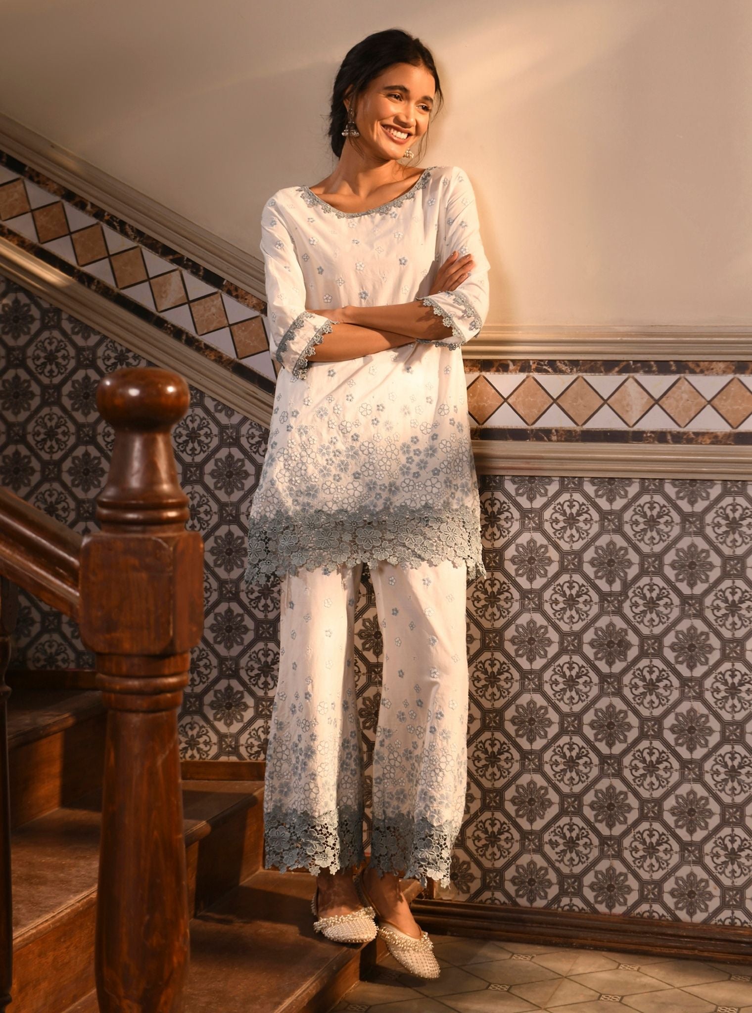 Amiya Supima Cotton White Kurta Set