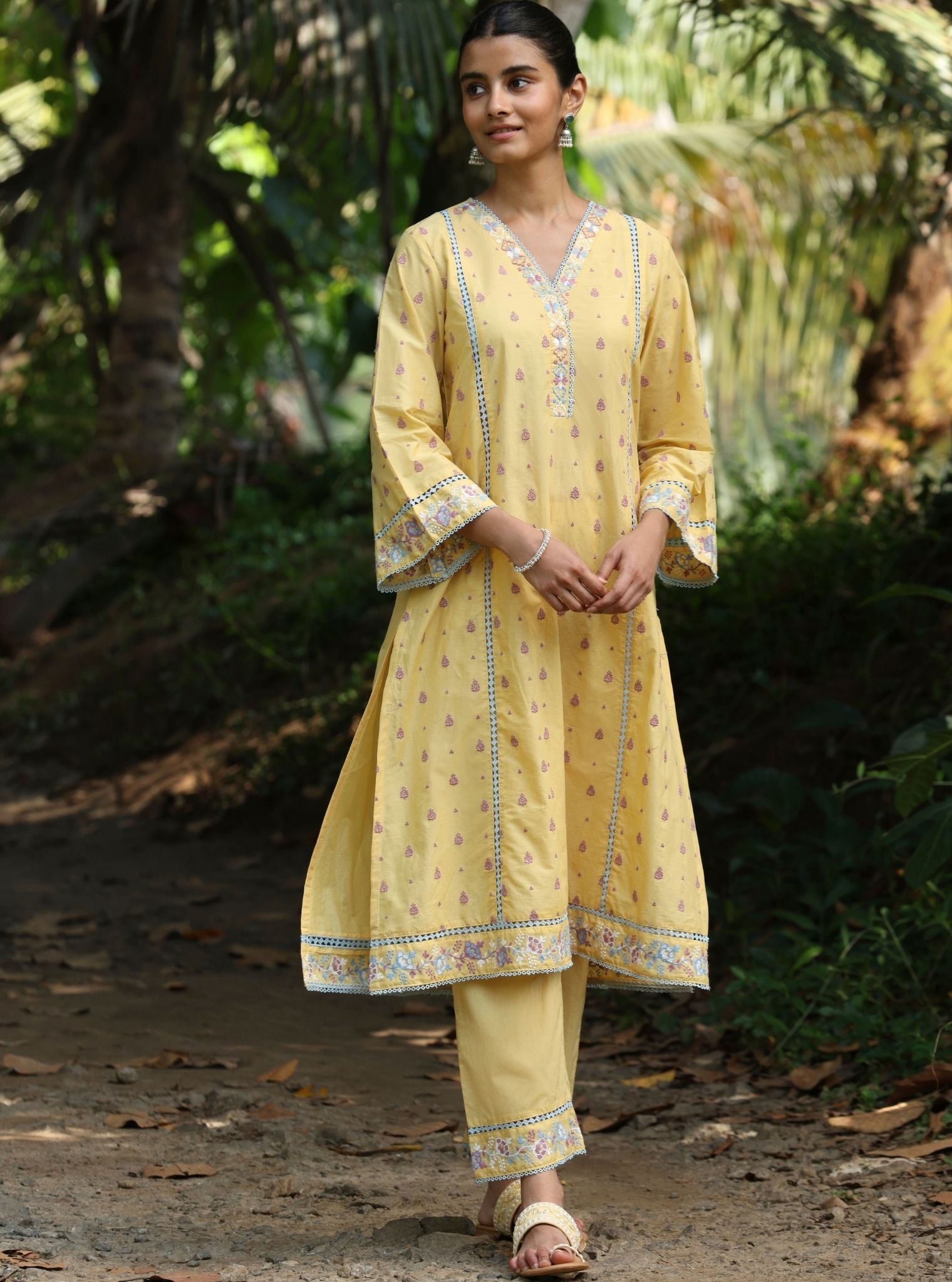 Shira Supima Cotton Yellow Kurta Set