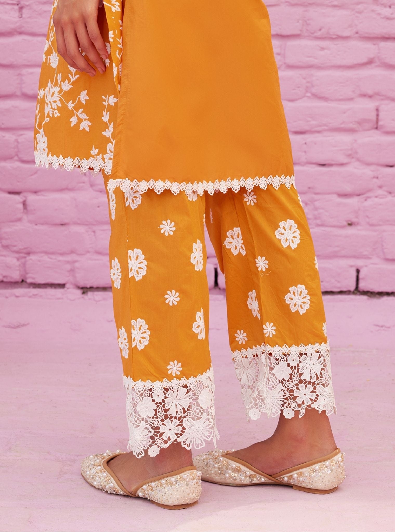 Roli Supima Cotton Orange Kurta Set