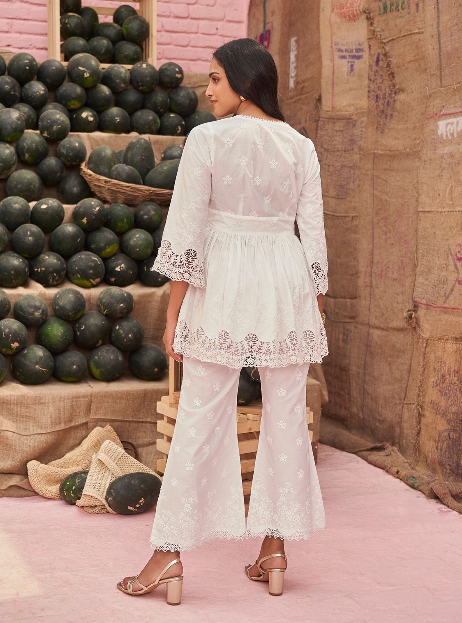 Cilou Supima Cotton White Co-ord Set