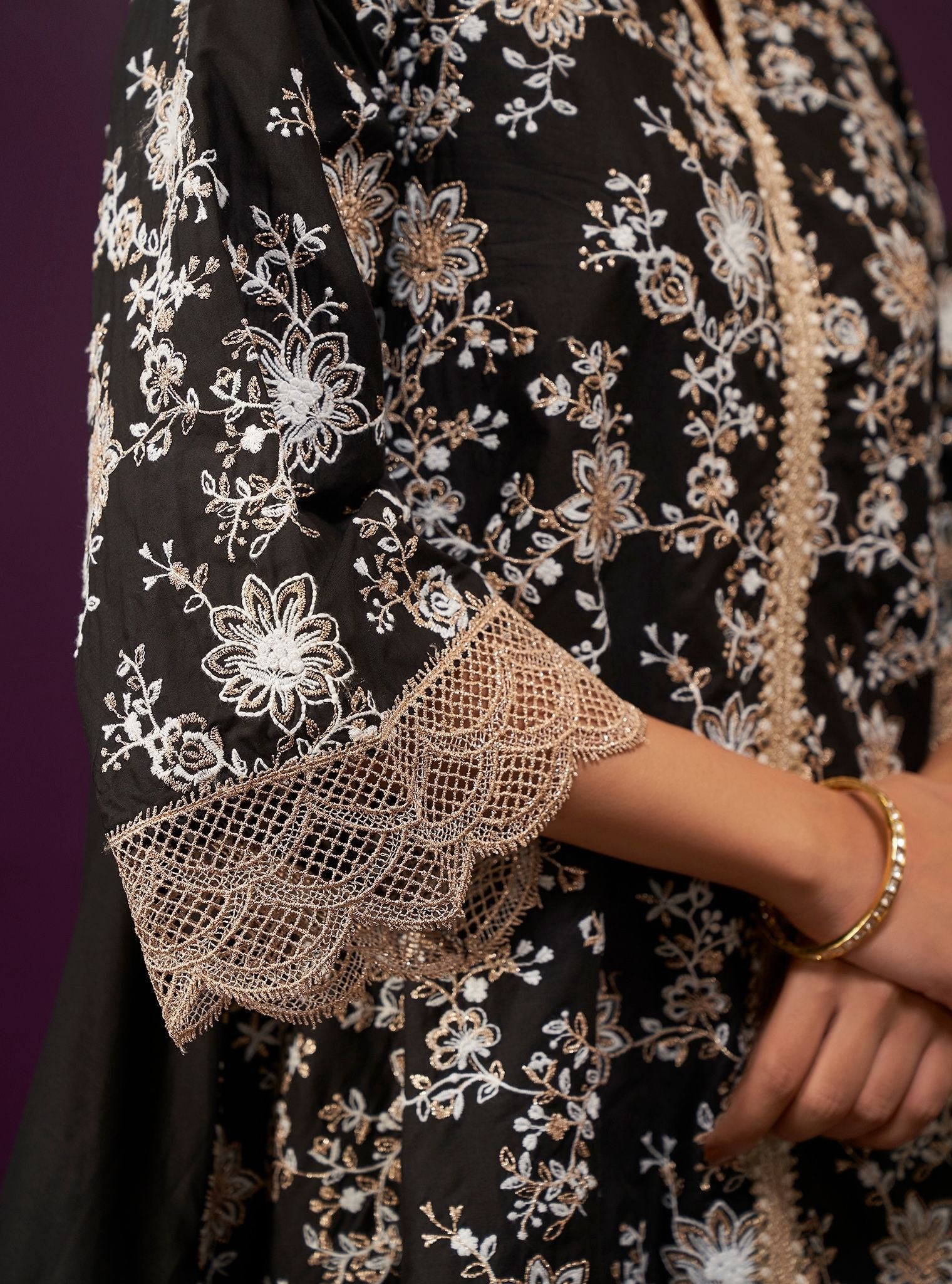 Komen Supima Cotton Black Kurta Set