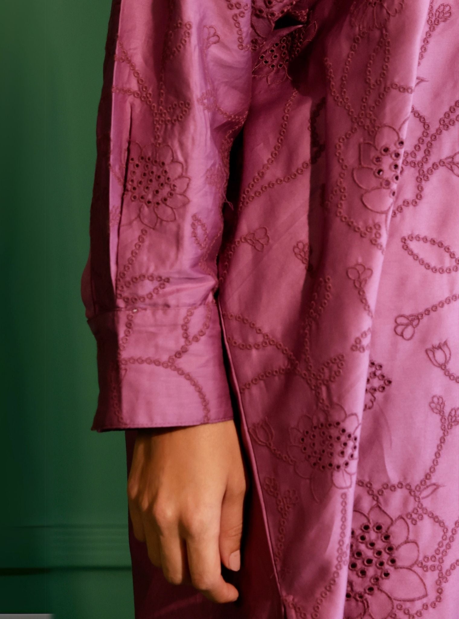 Eldon Pima Satin Grape Kurta Set