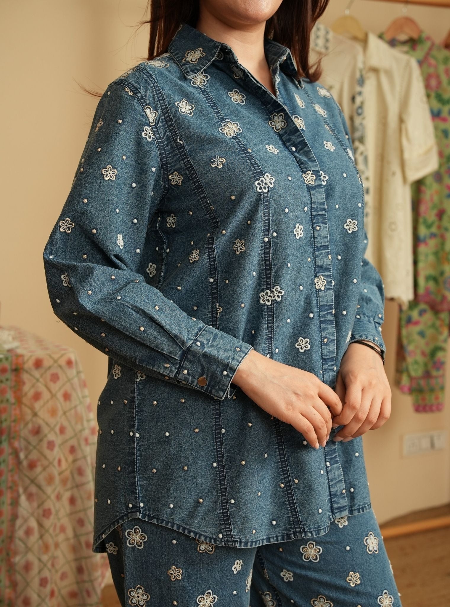Winslet Denim Shirt & Pant Set