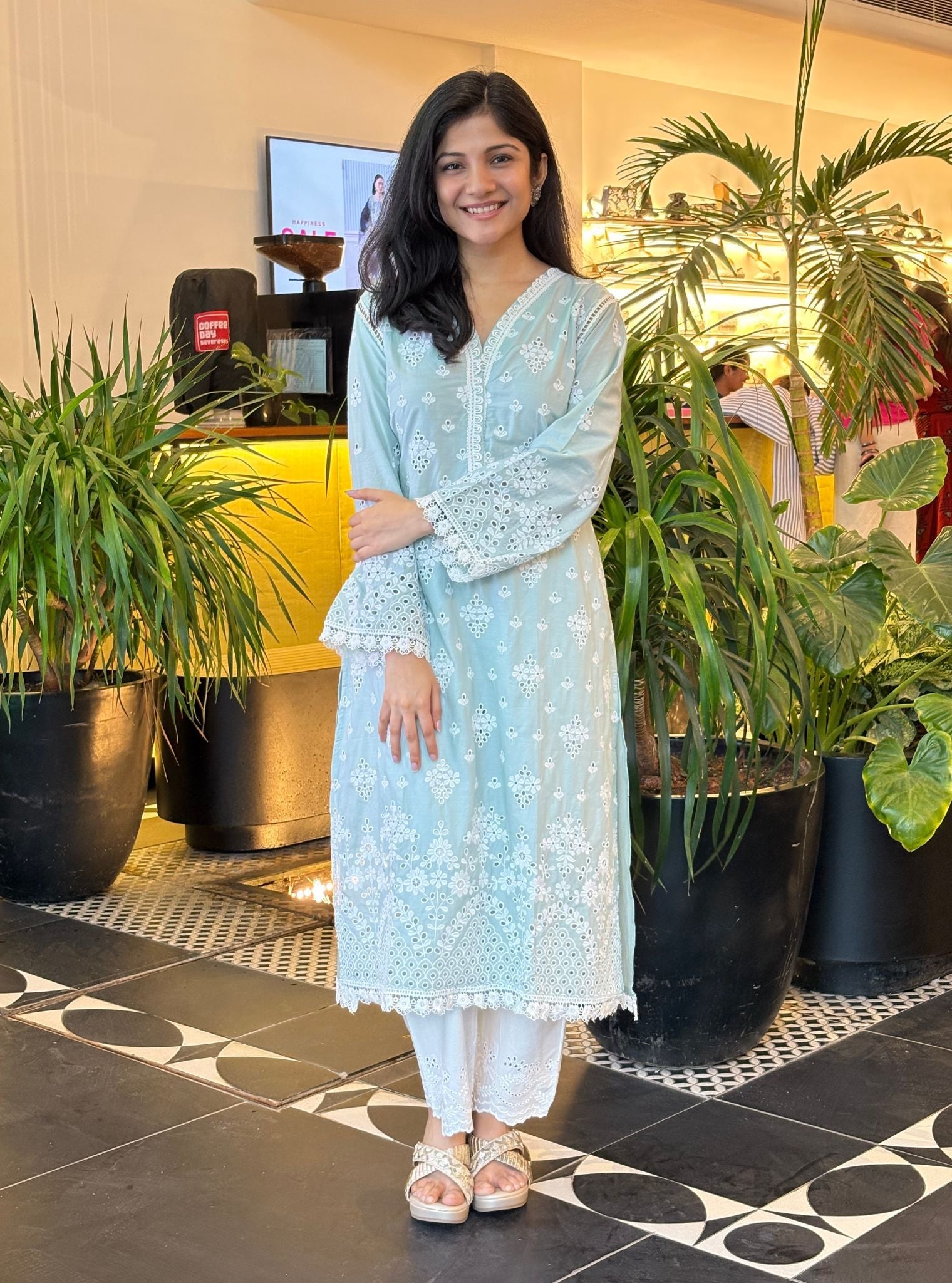 Peehu Supima Cotton Light Blue Kurta Set