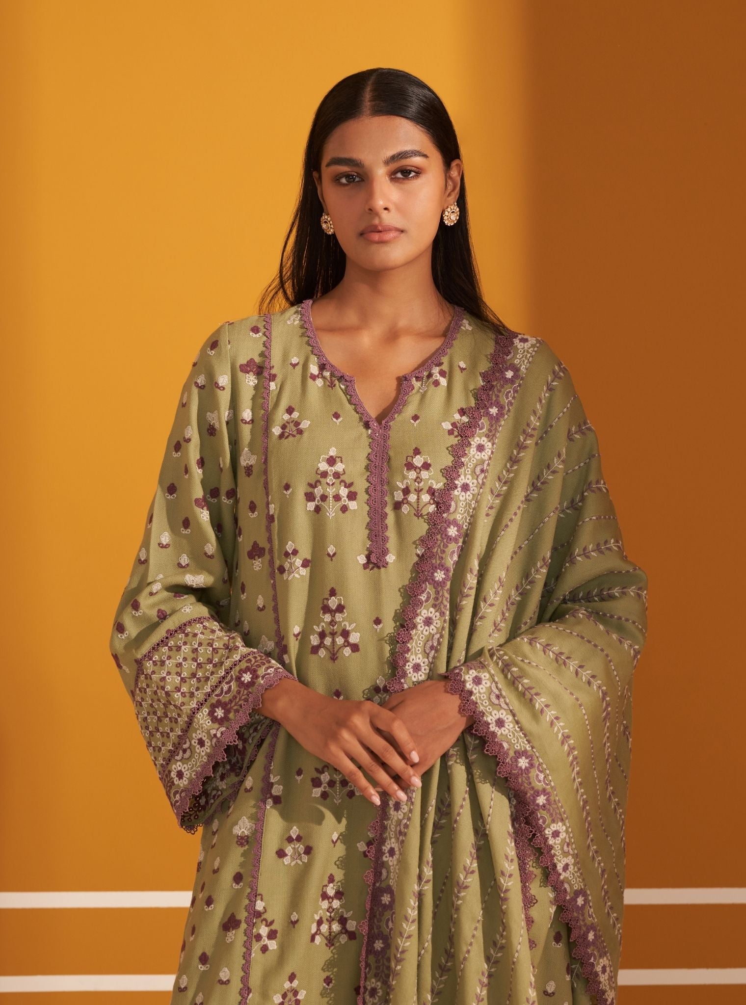 Marlow Wool Green Kurta Set