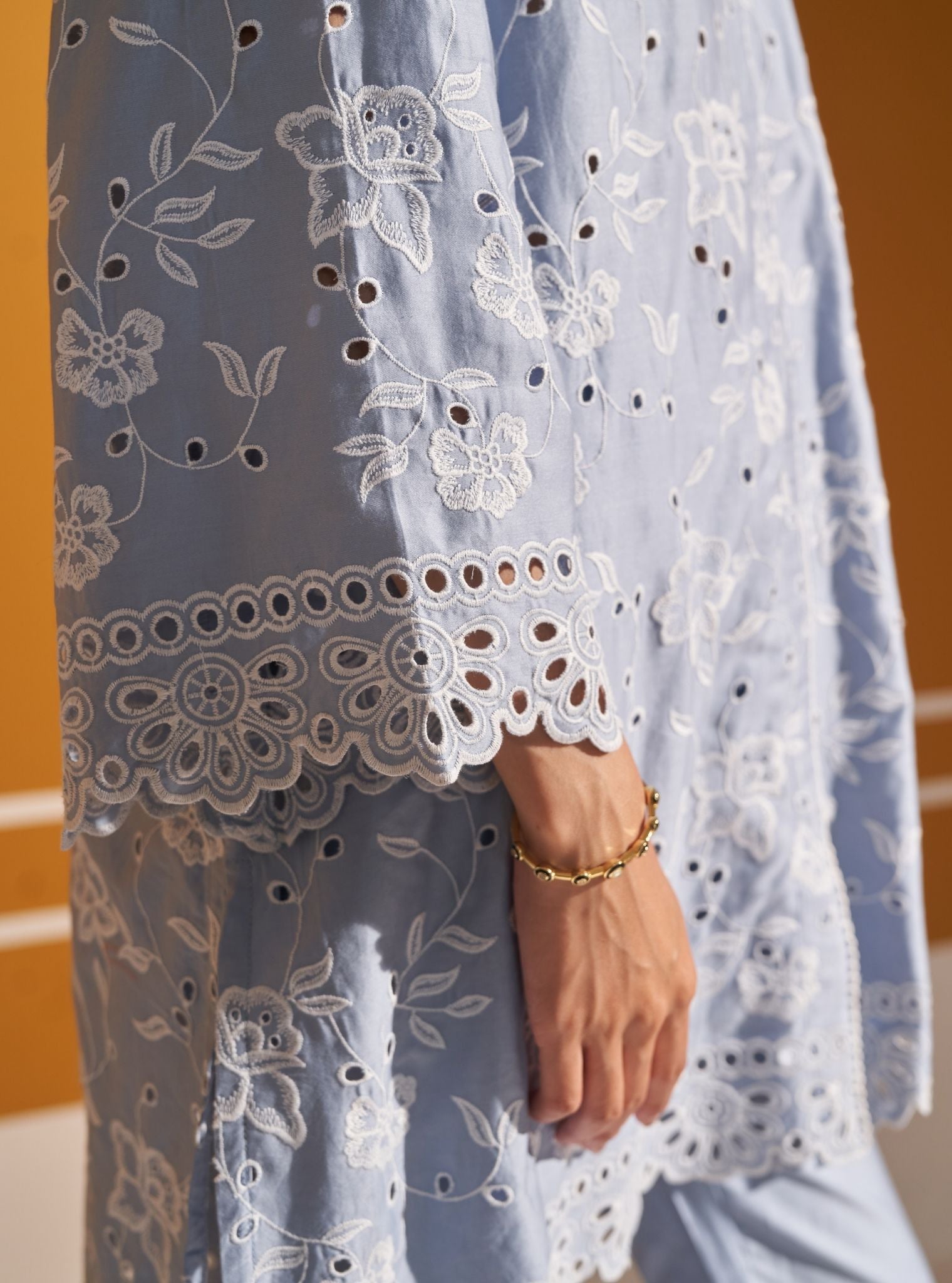 Victoria Pima Satin Blue Co-ord Set