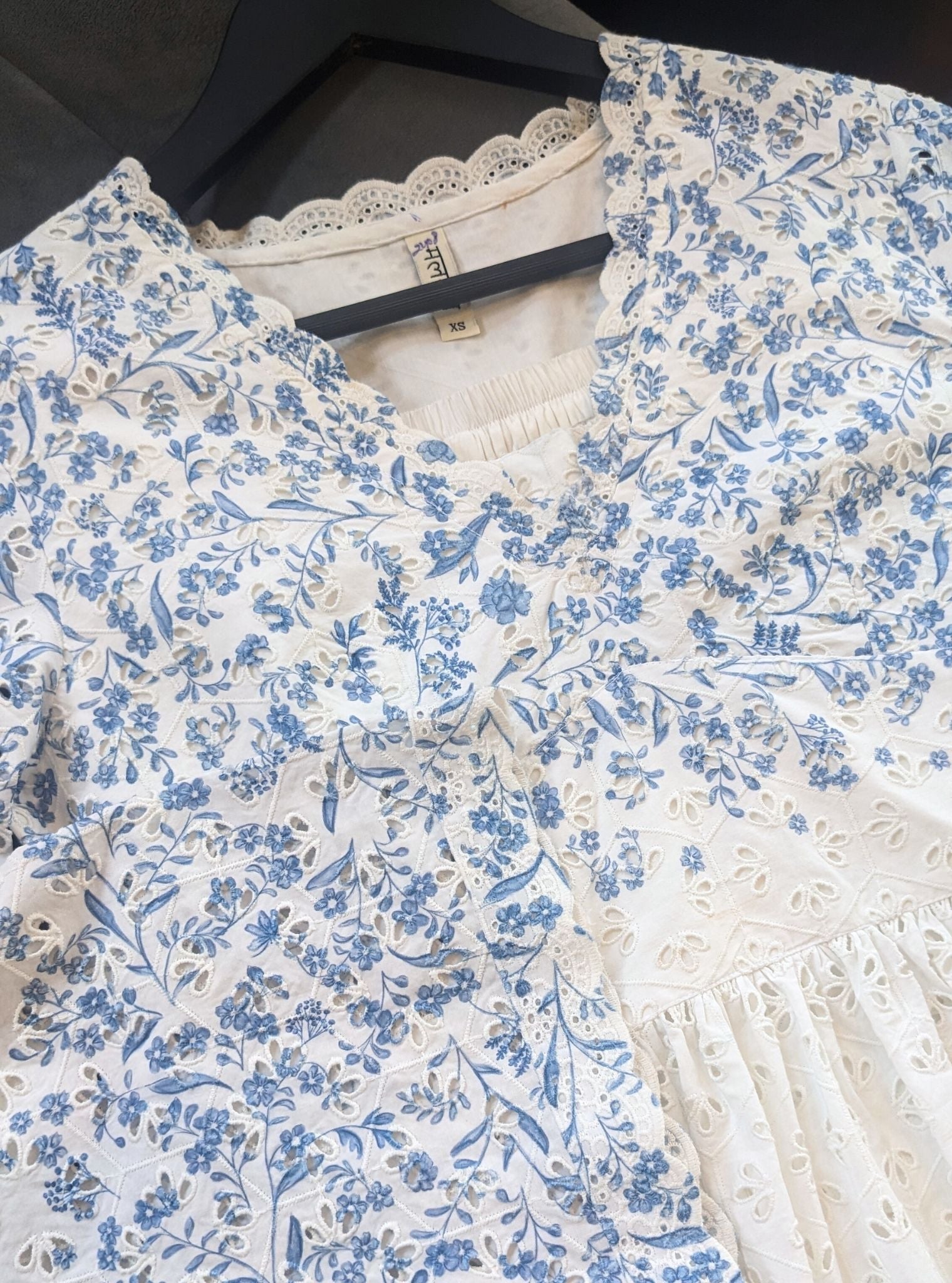 Frida Supima Cotton White Blue Print Co-ord Set