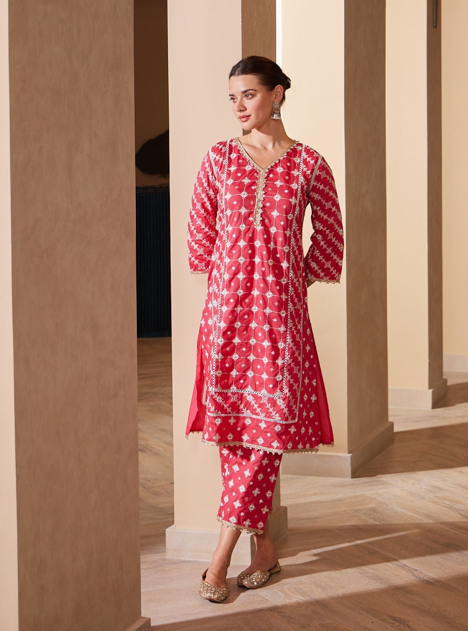 Pelican Supima Cotton Red Kurta Set