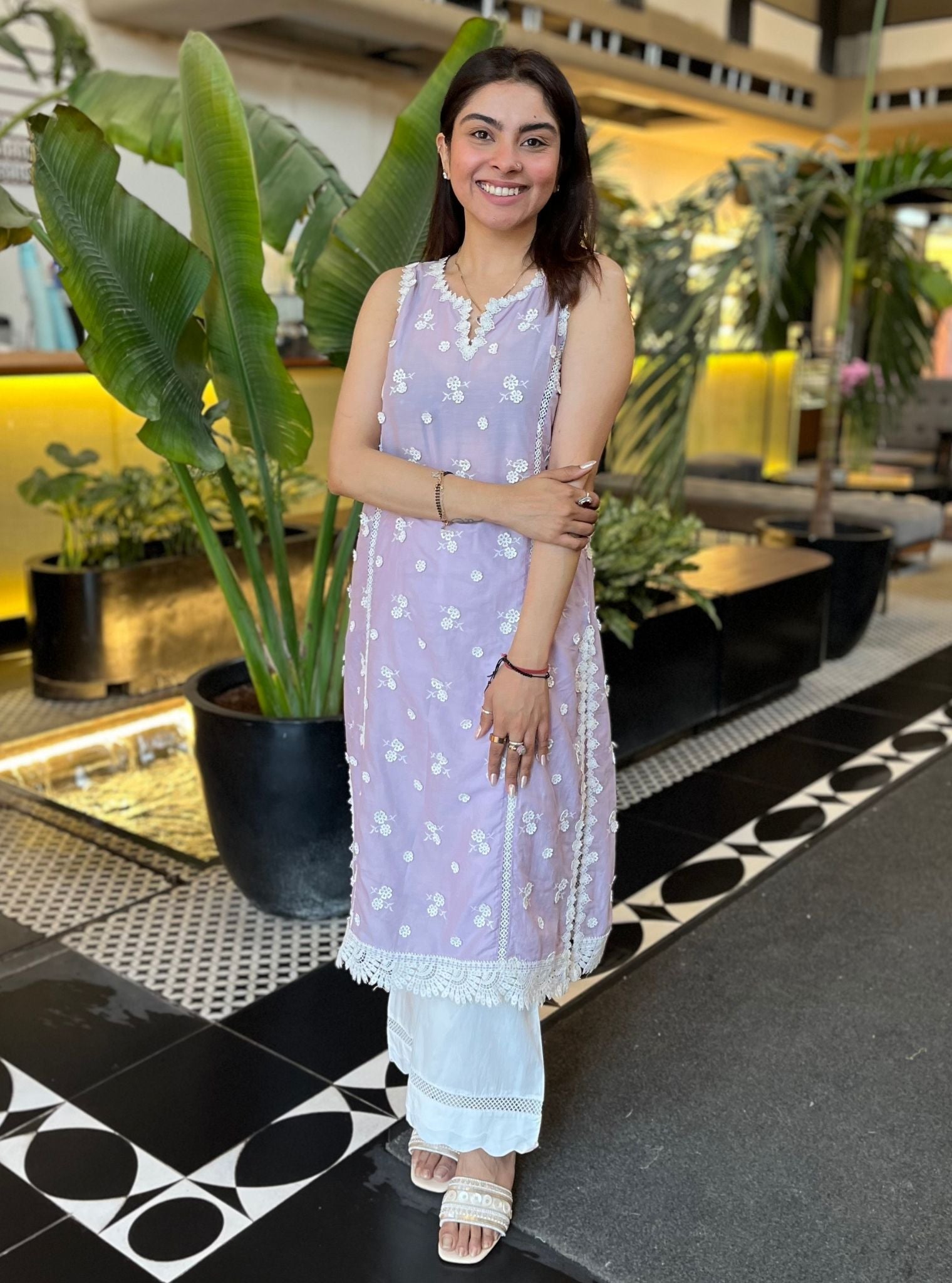 Meha Supima Cotton Lilac Kurta Set