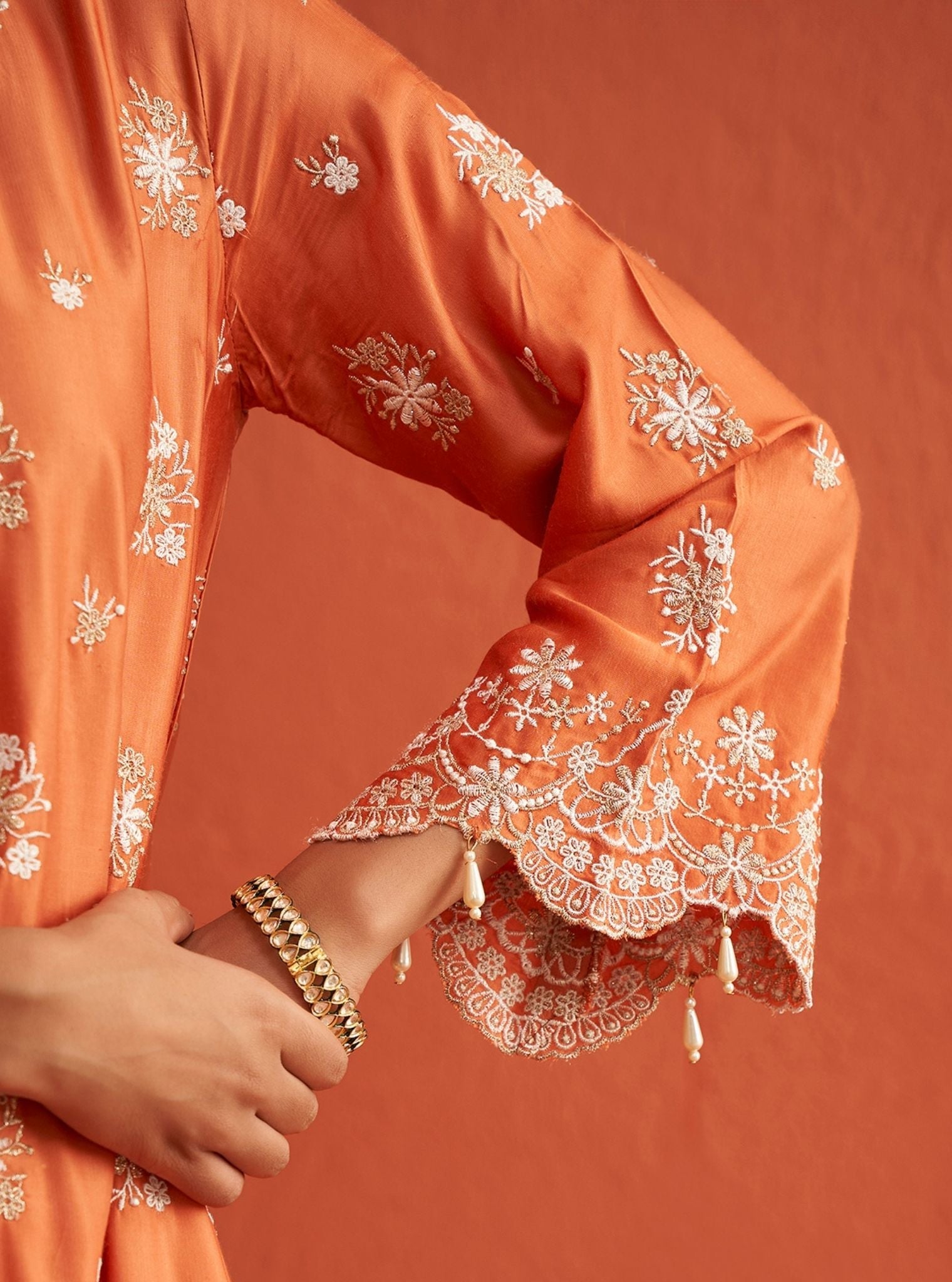 Kangna Cupro Satin Burnt Orange Pant