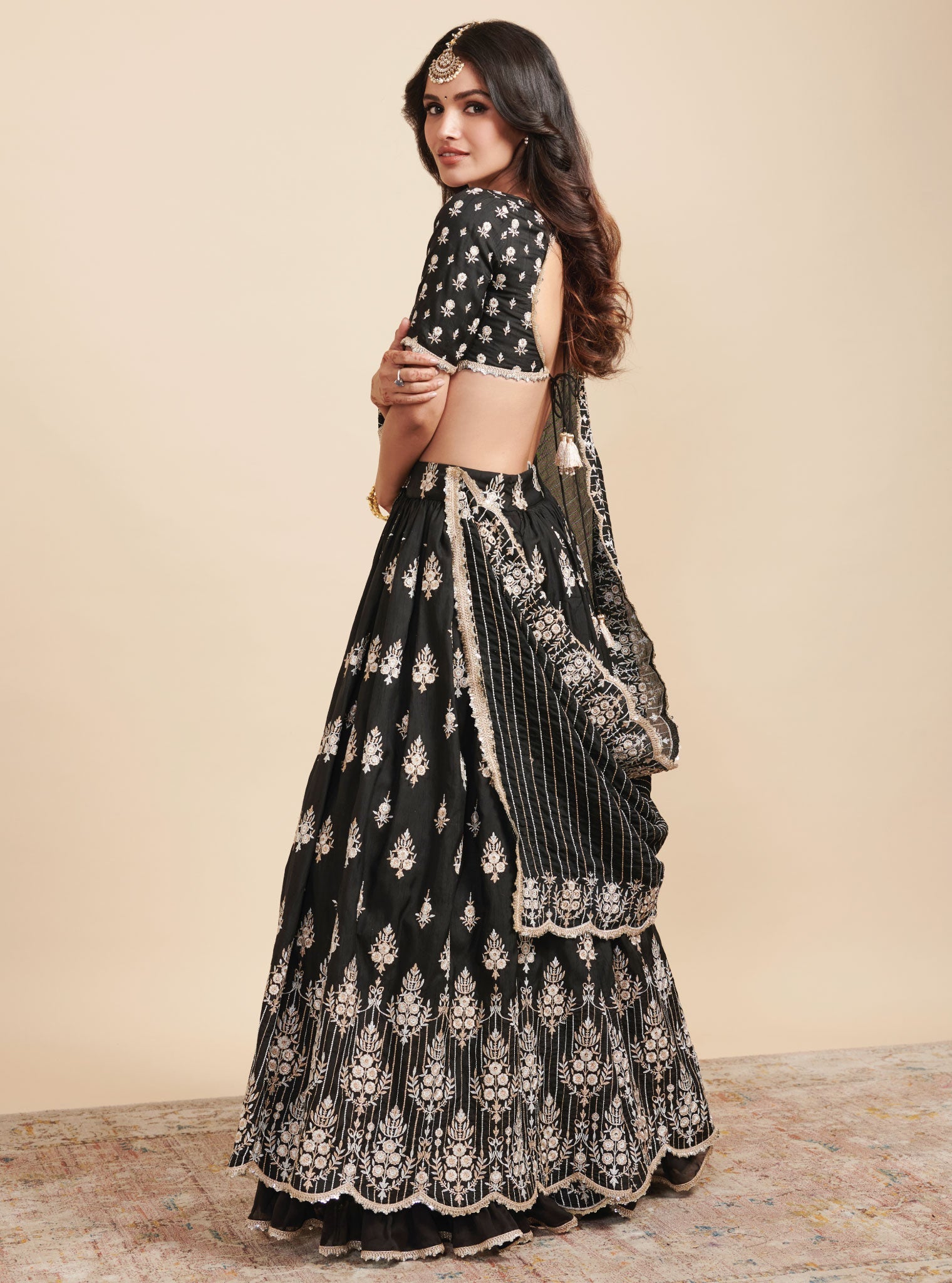 Bahaara Silk Black Lehenga