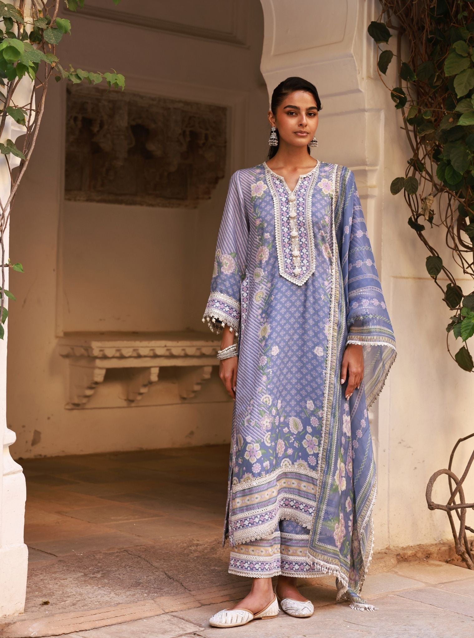 Olisha Lawn Blue Kurta Set