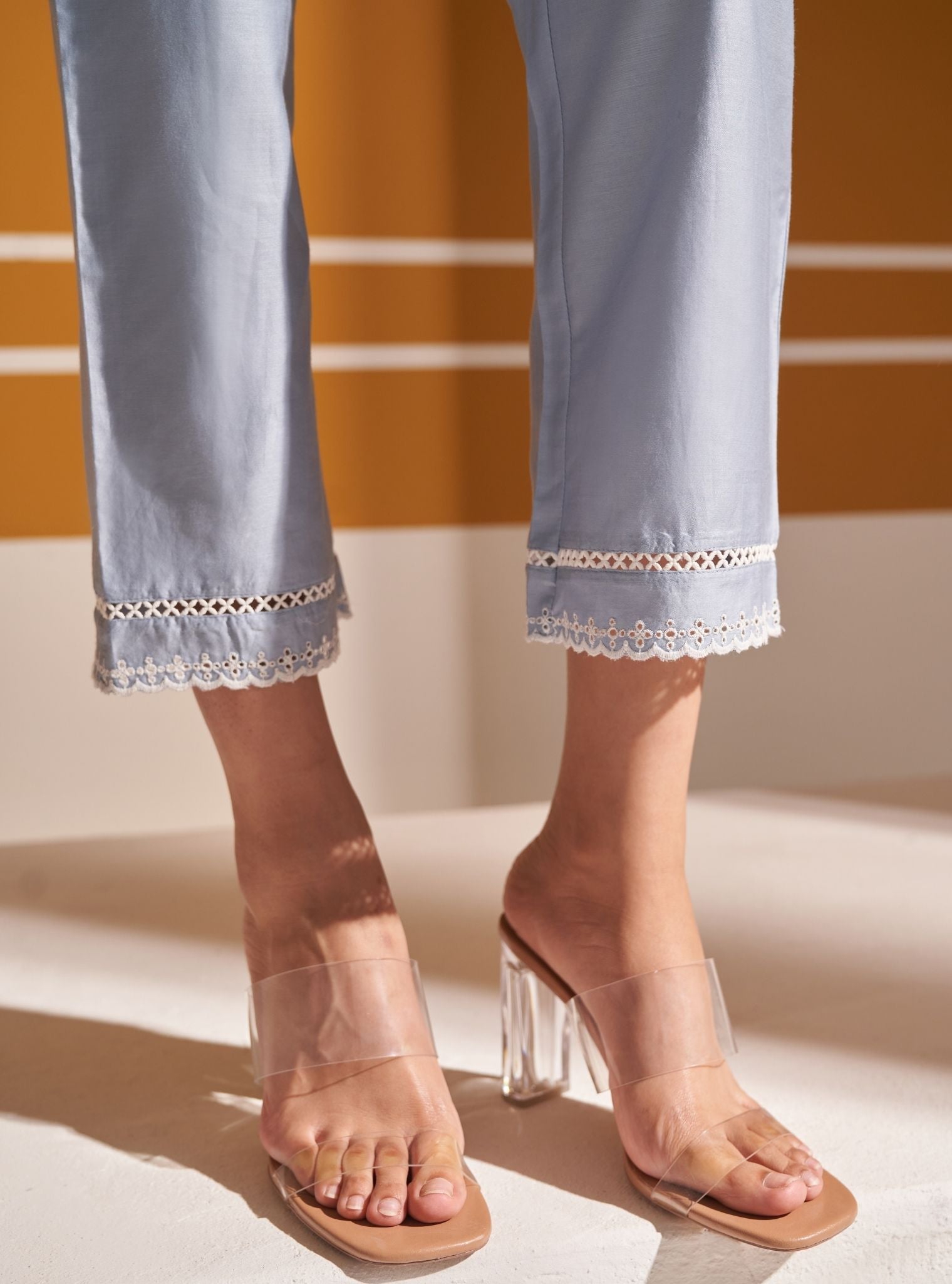 Victoria Pima Satin Blue Co-ord Set