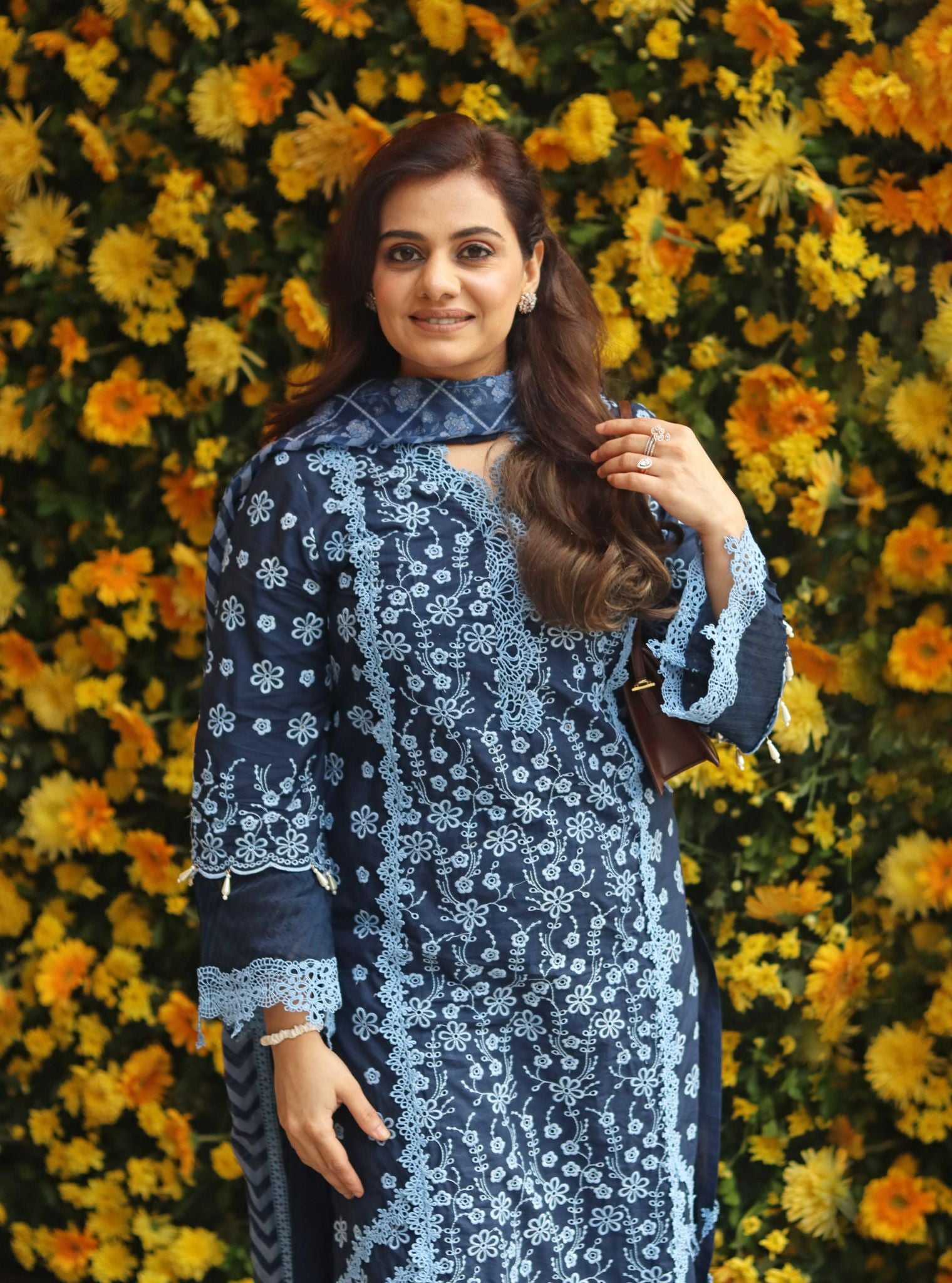 Adhira Supima Cotton Navy Kurta Set
