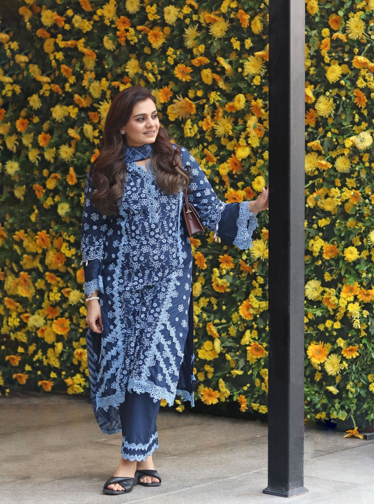 Adhira Supima Cotton Navy Kurta Set