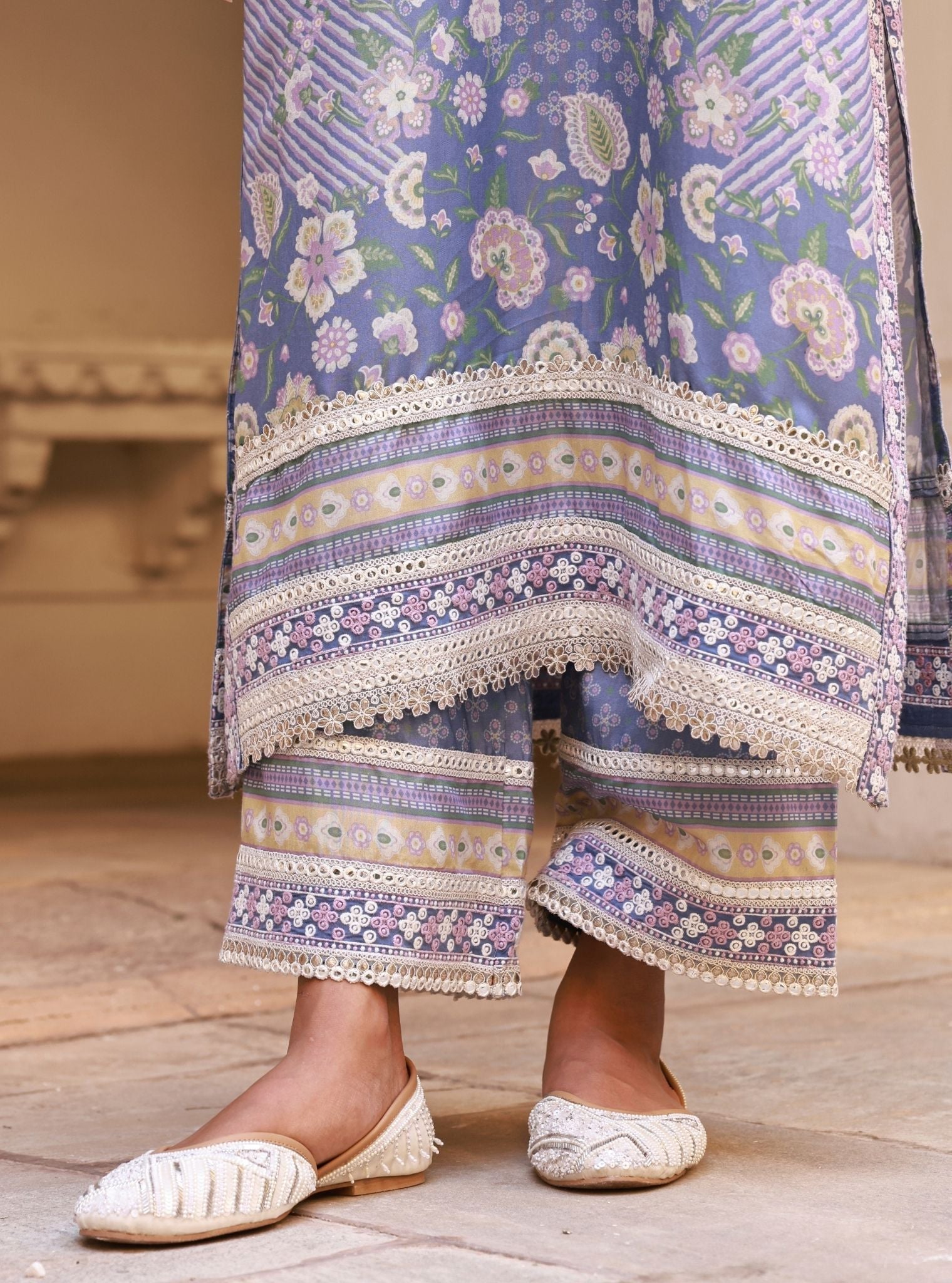 Olisha Lawn Blue Kurta Set