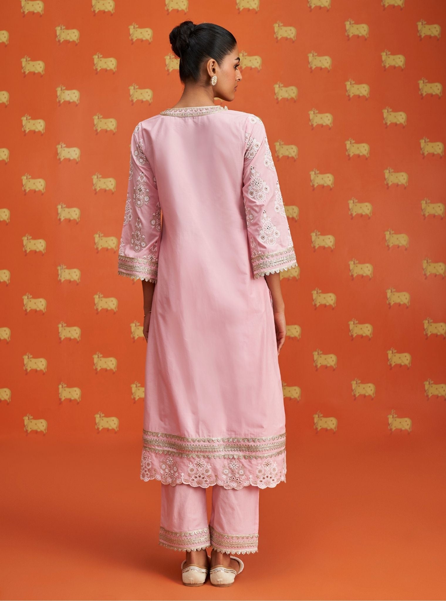 Kaeo Supima Cotton Pink Kurta Set