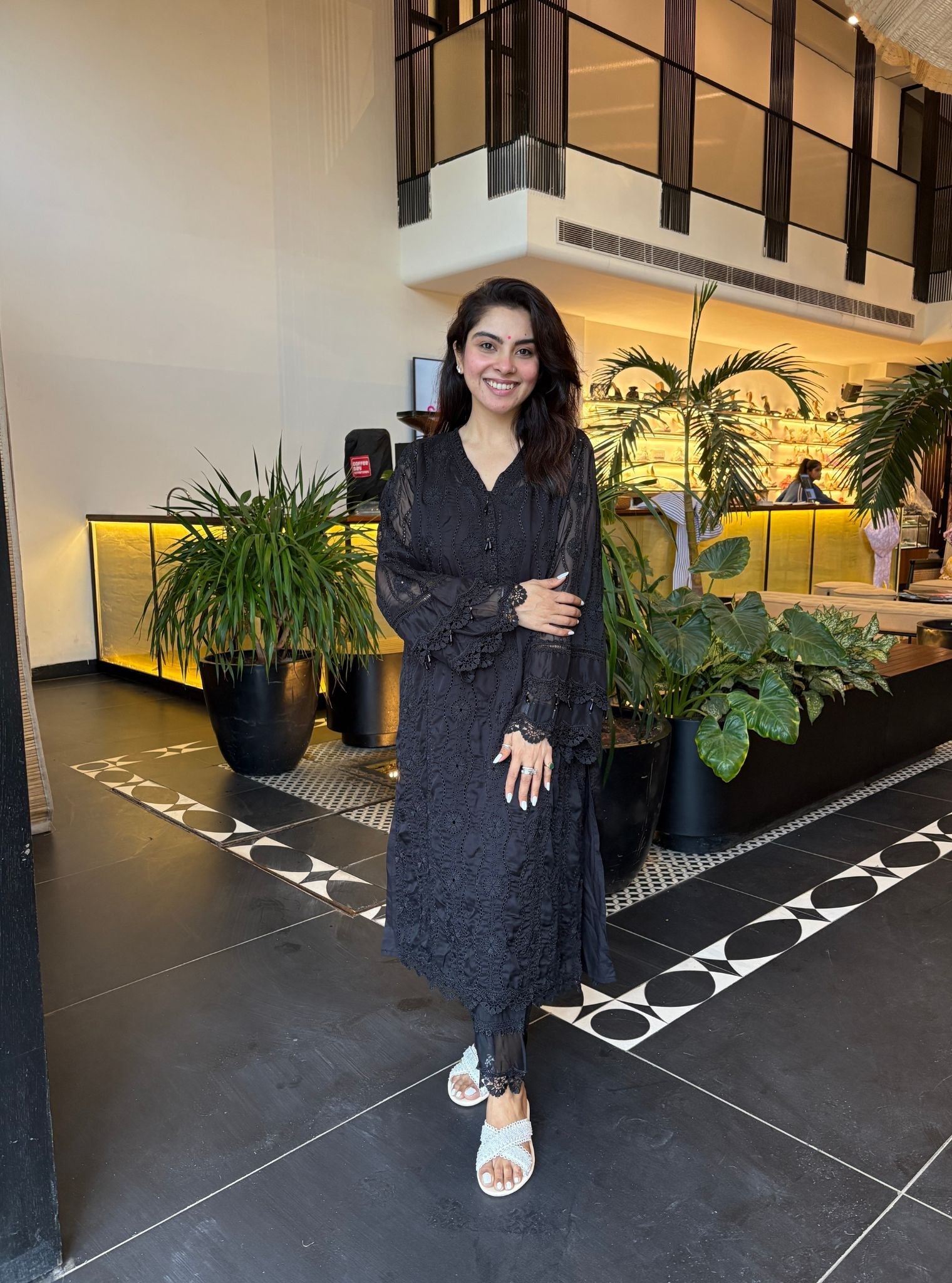 Izetta Organza Black Kurta Set