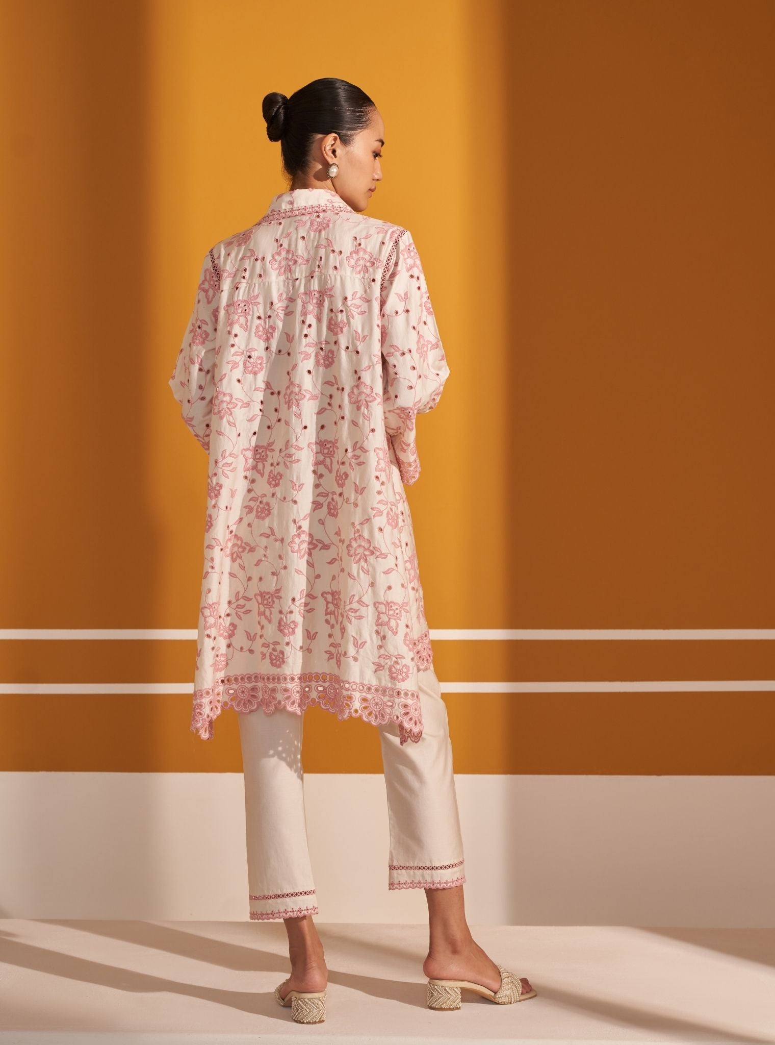 Victoria Pima Satin Off White Co-ord Set