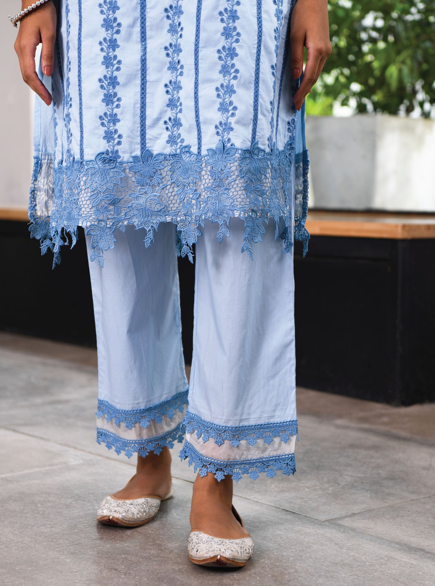 Barnet Supima Cotton Blue Kurta Set