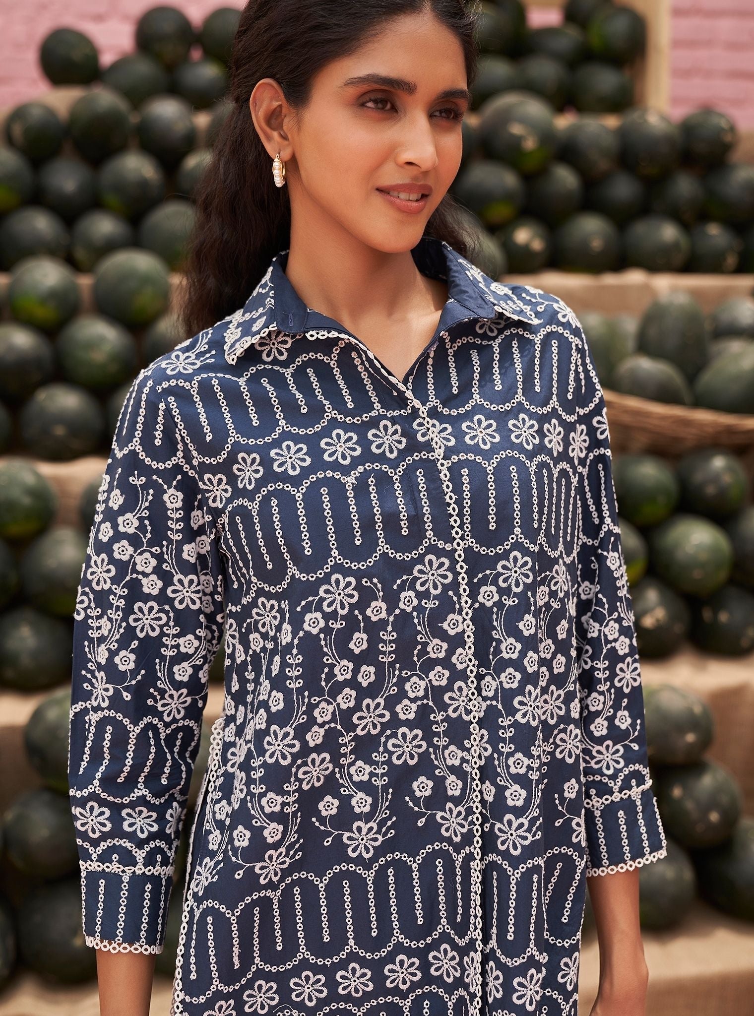Heli Supima Cotton Navy Co-ord Set