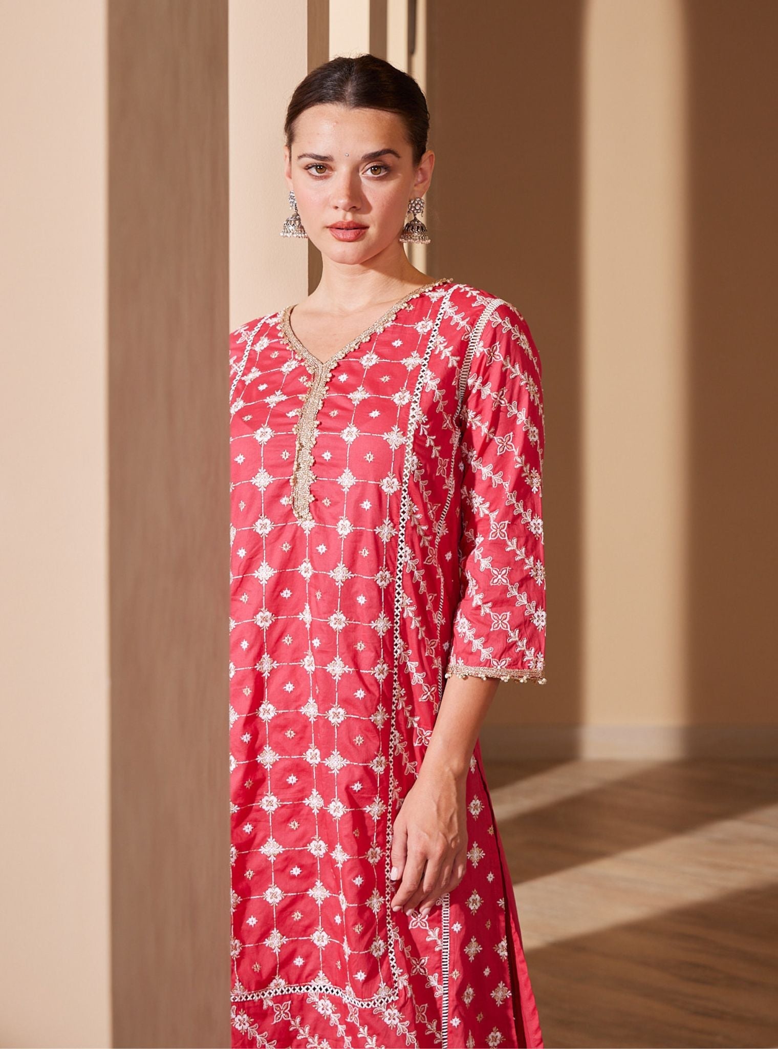 Pelican Supima Cotton Red Kurta Set