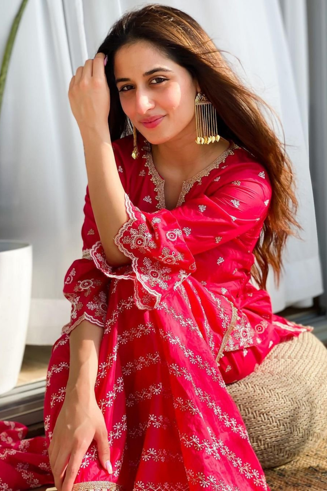 Dove Supima Cotton Red Sharara Set